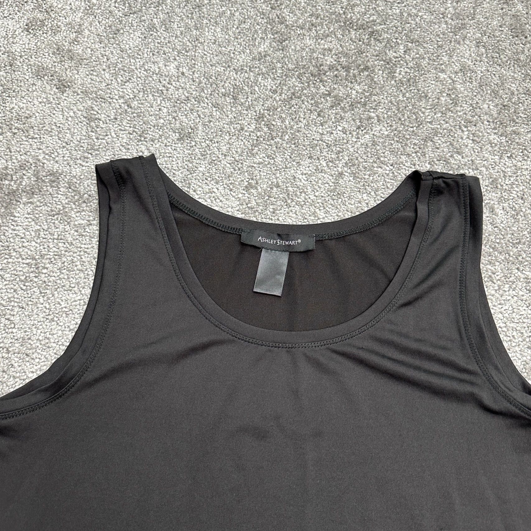 Vintage **Ashley Stewart Black Tank Top Women Plus Size 14/16 Stretch** User: **Ashley Stewart Women Plus Size 14/16 Black Stretch Tank Top** Size XL / US 12-14 / IT 48-50 - 3 Thumbnail