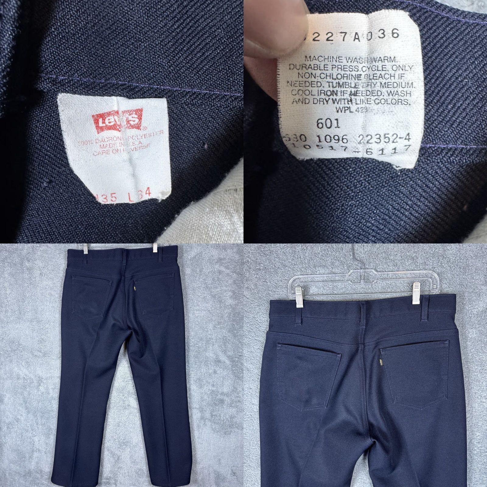 Levi's VINTAGE Levi's Pants Mens 35x34 USA 1996 Sta Prest 517 Bootcut Dacron Rockabilly Size US 35 - 8 Thumbnail