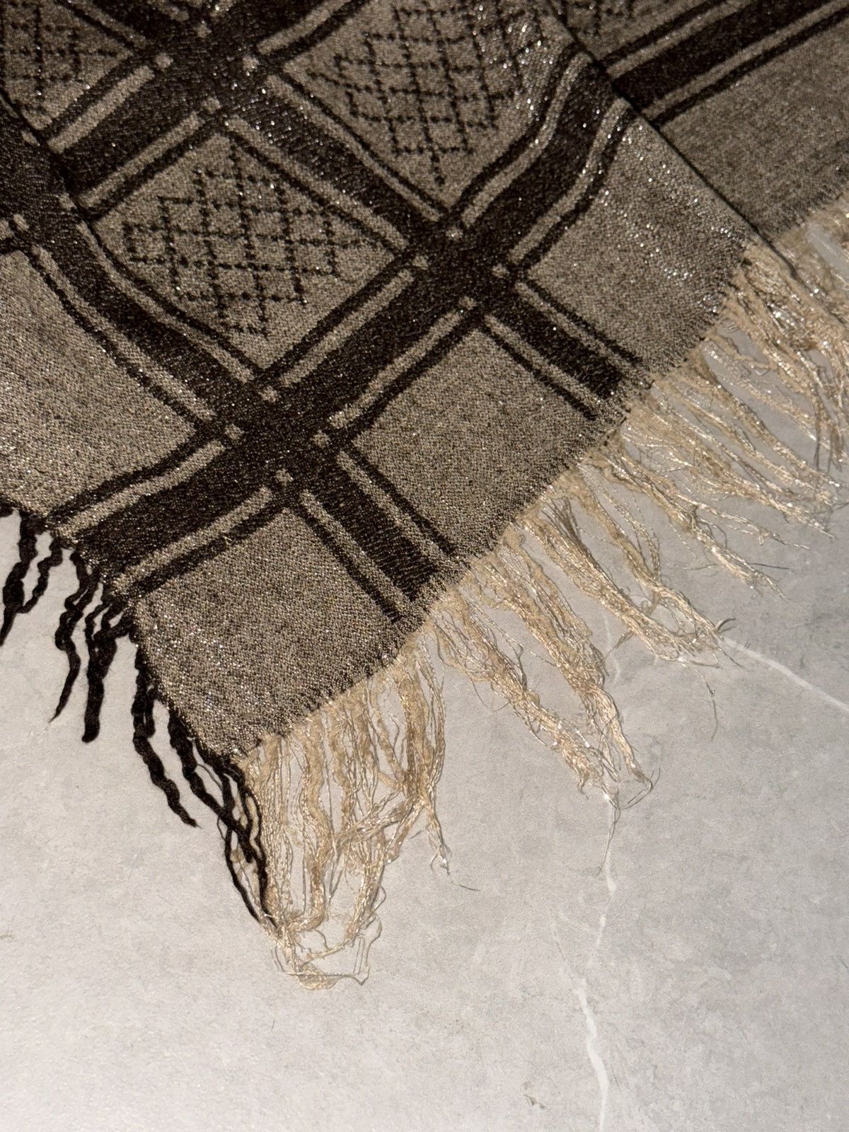 Gucci GUCCI 2007 Silver Thread GG Monogram Wool Silk Scarf Demna Size ONE SIZE - 14 Thumbnail