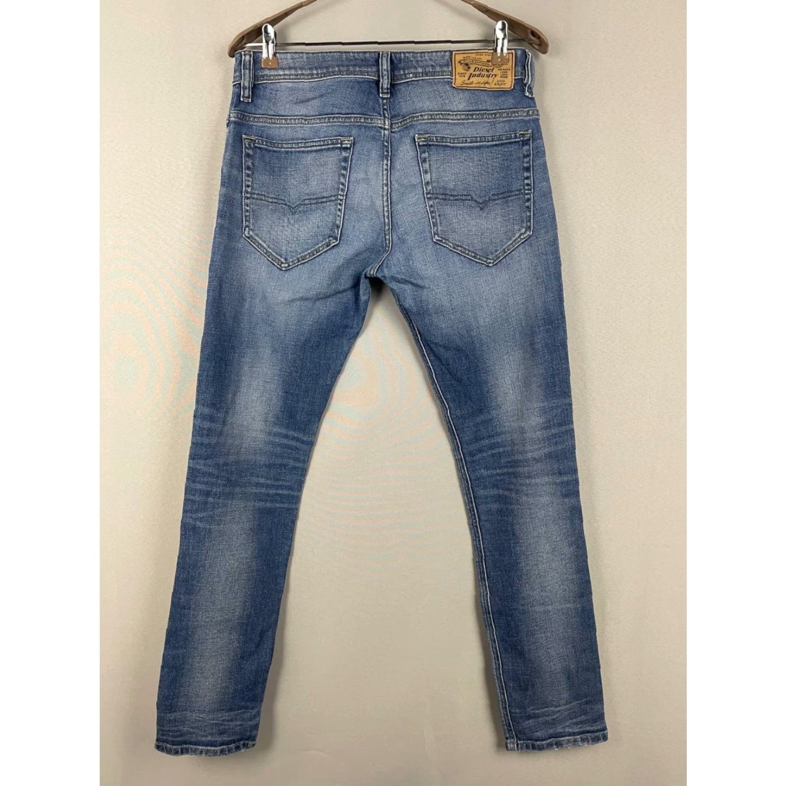 Diesel Diesel Industry Jeans Mens Regular 32 Blue Denim Distressed 5-Pocket Button Zip Skinny) Size US 31 - 7 Thumbnail