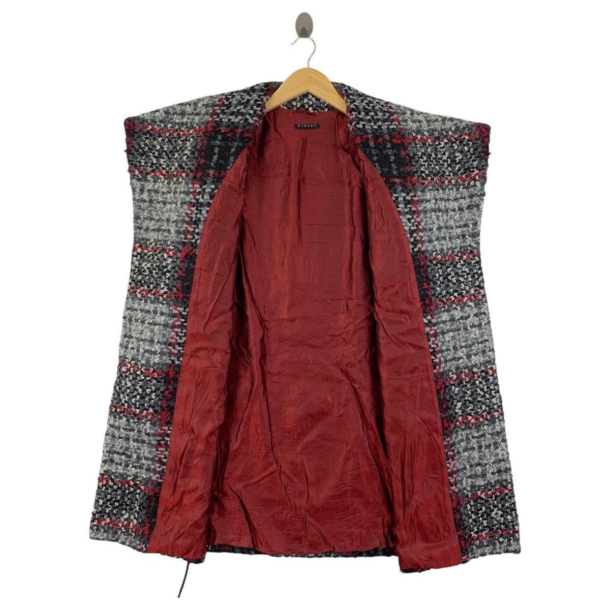 Sisley SISLEY Italian Brand Wool Checked Long Tweed Coat Parka Size S / US 4 / IT 40 - 3 Thumbnail