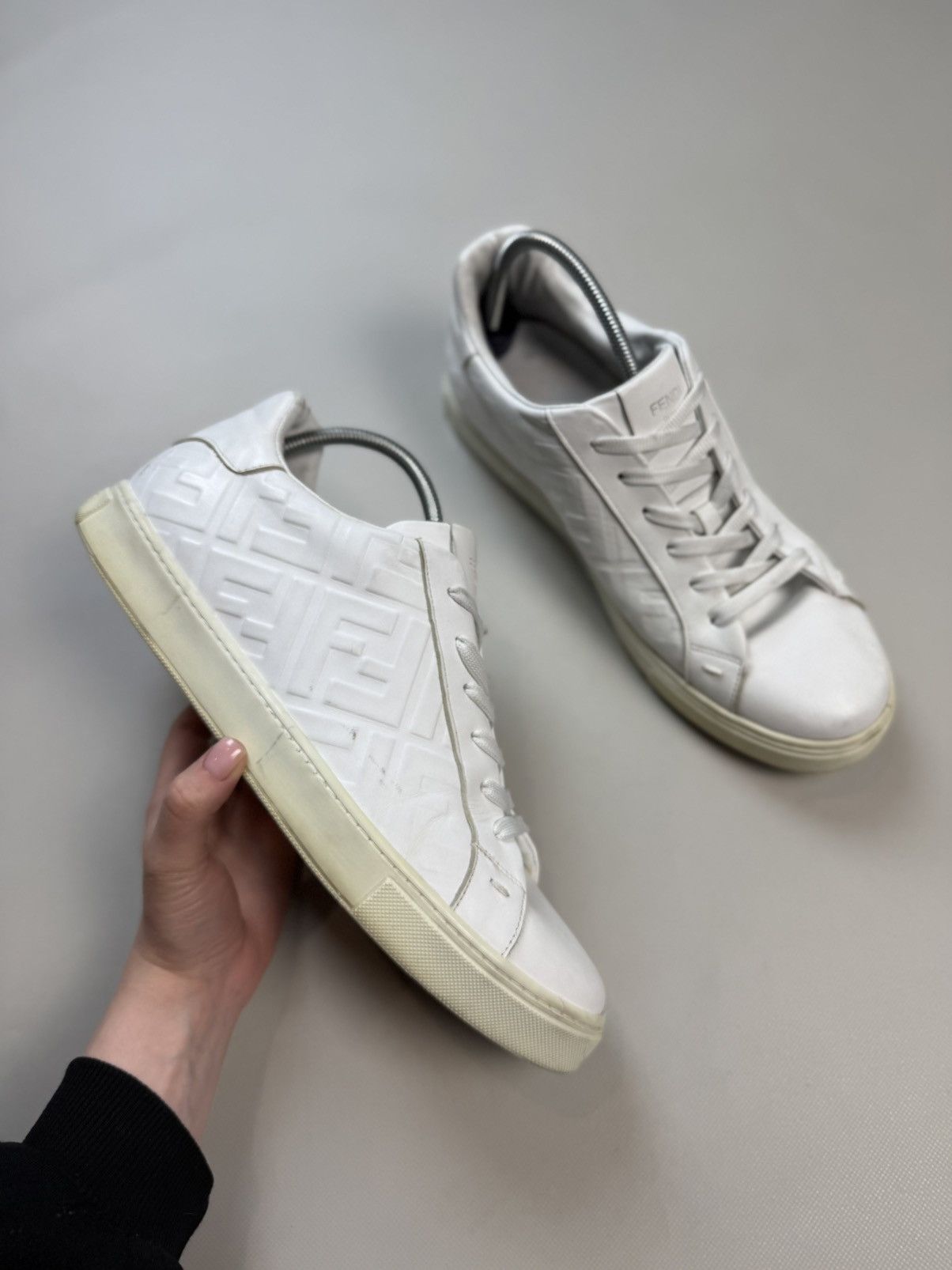 Fendi FF Monogram Leather Low Top Casual Lace Up Sneakers Shoes Size US 14 / EU 47 - 1 Thumbnail