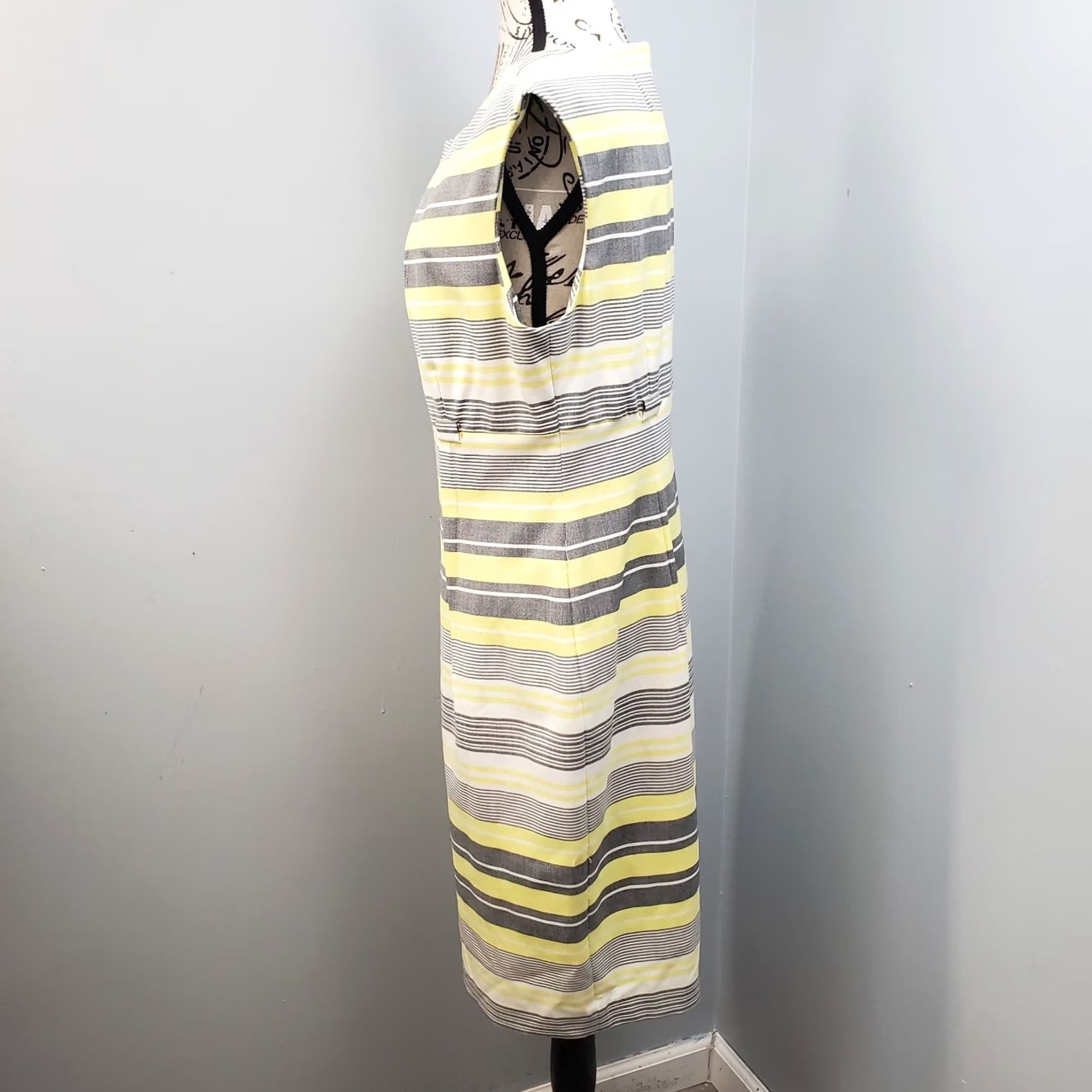 Calvin Klein Calvin Klein Womens 12 Multicolor Striped Lined Sleeveless Cap Sleeve Sheath Dress Back Zip Knee Length/ Casual Formal Party/Cocktail Size XL / US 12-14 / IT 48-50 - 6 Thumbnail