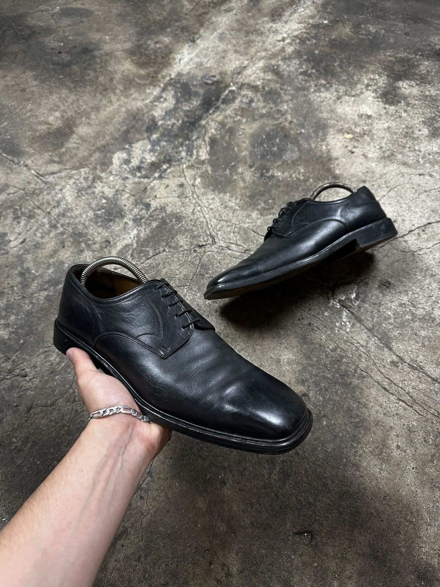 Louis Vuitton Black Leather Lace-Up Derby Shoes Louis Vuitton LV Monogram Patent Leather Derby Shoes - Brown  main image 3