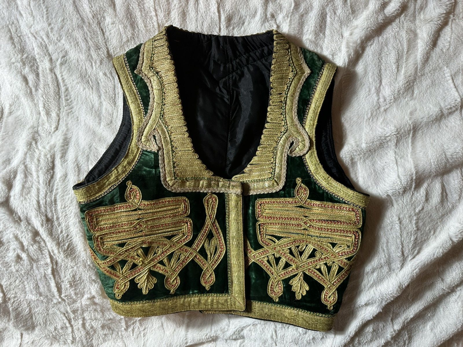 Other Antique Ottoman Emerald Green Velvet Vest – Gold Embroidery Size US S / EU 44-46 / 1 - 8 Thumbnail