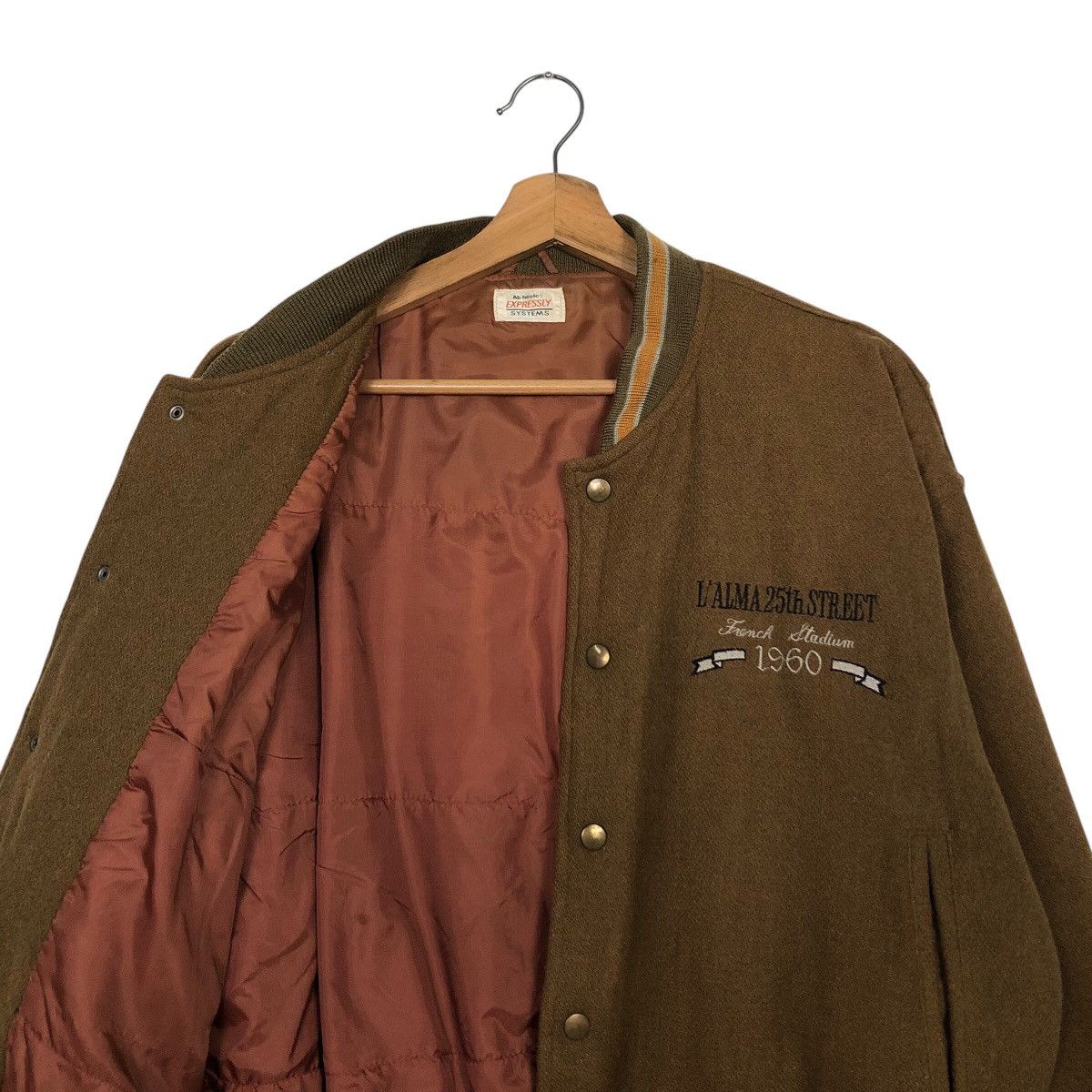 Japanese Brand 📌Rich Brown Bomber Jacket Expressly Big Logo Issey Miyake Size US M / EU 48-50 / 2 - 13 Thumbnail