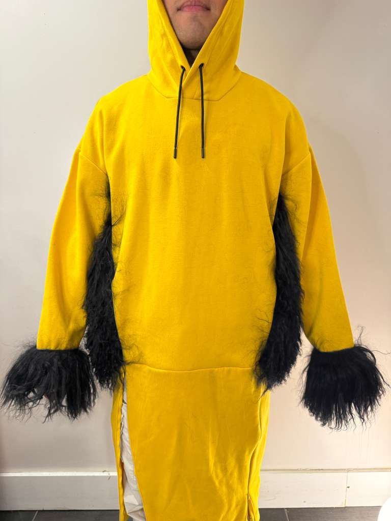 Other Custom-made Yellow Hooded Robe with Real mongolian Fur Size US L / EU 52-54 / 3 - 4 Thumbnail