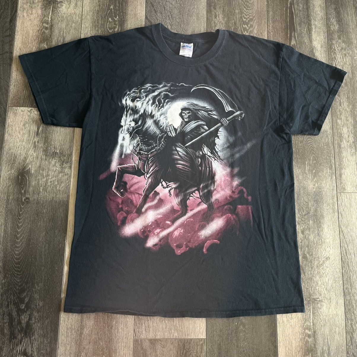 Affliction × Vintage Vintage 2000s Affliction Style Grim Reaper Skull Graphic Tee Size US L / EU 52-54 / 3 - 2 Thumbnail