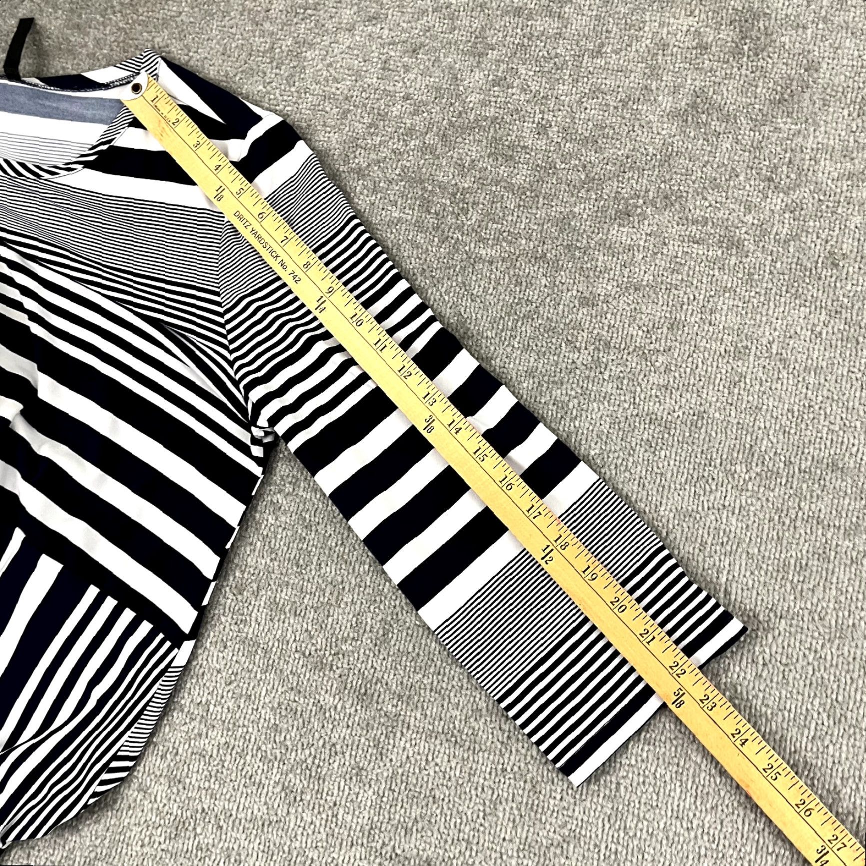Vintage VINTAGE IC by CONNIE K Top Womens XL Blue White Striped Geometric Stretch Blouse Pocket Size XL / US 12-14 / IT 48-50 - 5 Thumbnail