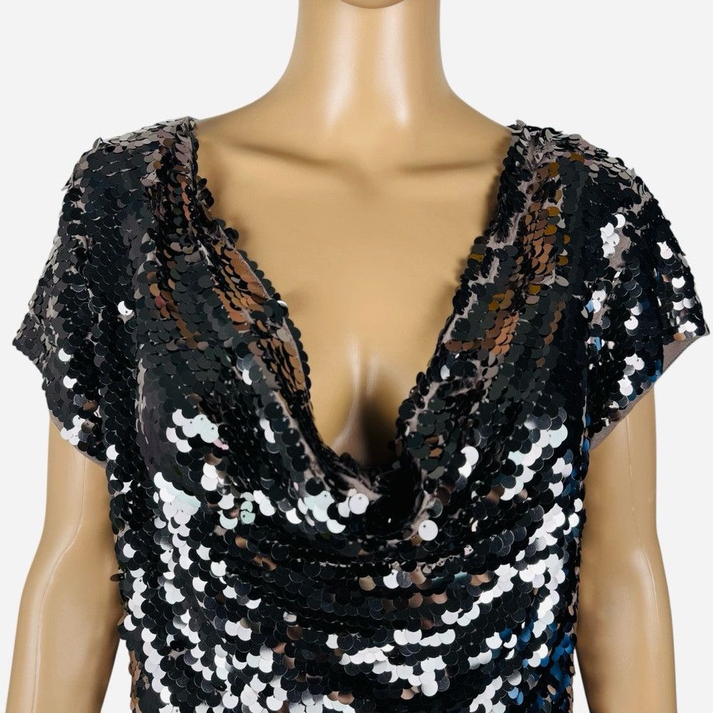 I.N.C NWT New INC INTERNATIONAL CONCEPTS Silver Sequin Cowl Neck Size XL / US 12-14 / IT 48-50 - 3 Thumbnail