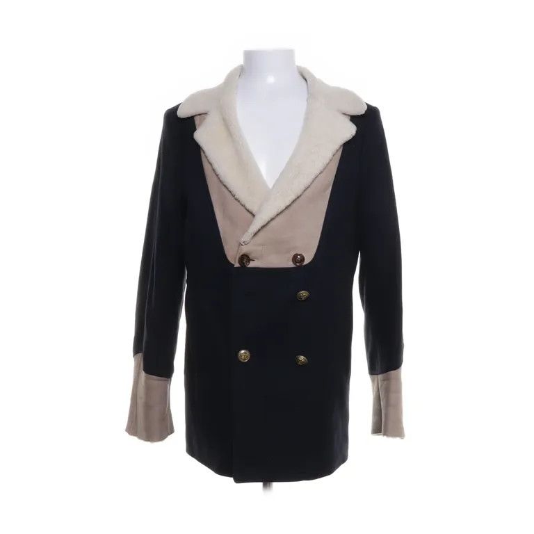 Maison Margiela F/W12 Fur Lined Leather & Wool Peacoat Jacket Size US L / EU 52-54 / 3 - 1 Thumbnail
