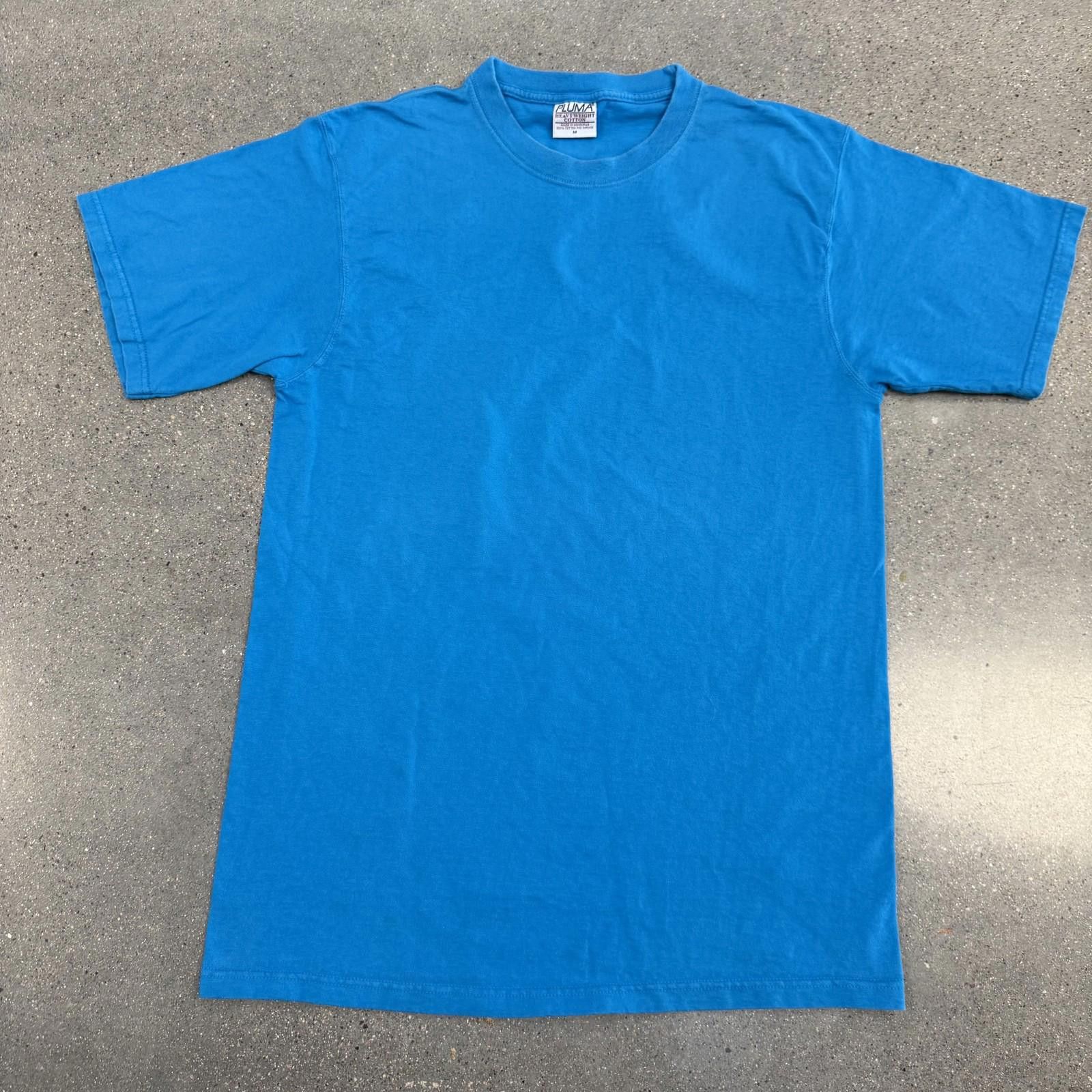Puma Pluma T-Shirt Mens M Blue Heavyweight Cotton Blank Crewneck Size US M / EU 48-50 / 2 - 1 Thumbnail