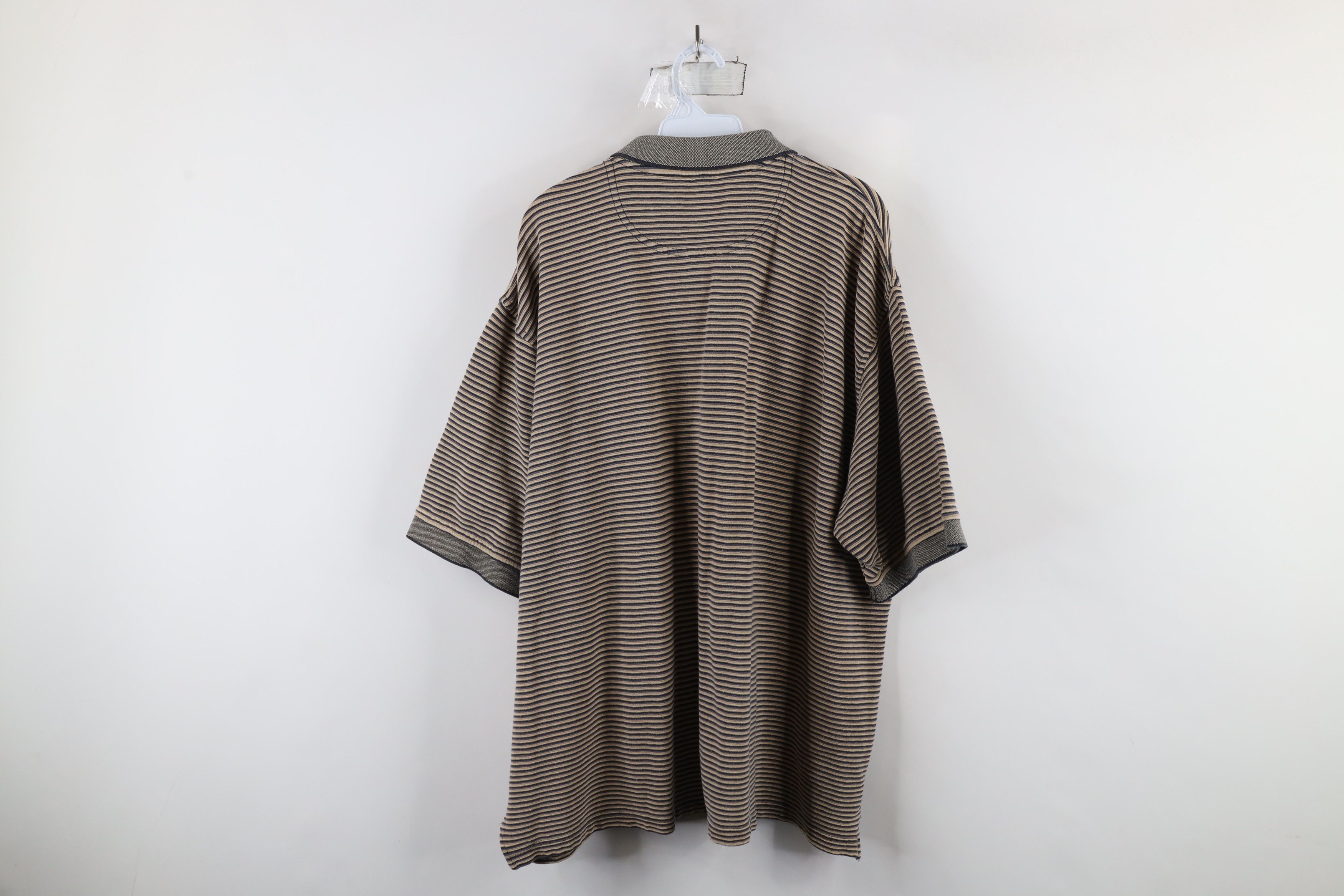 Vintage Vintage 90s Streetwear Striped Ribbed Knit Golf Polo Shirt Size US XXL / EU 58 / 5 - 11 Thumbnail