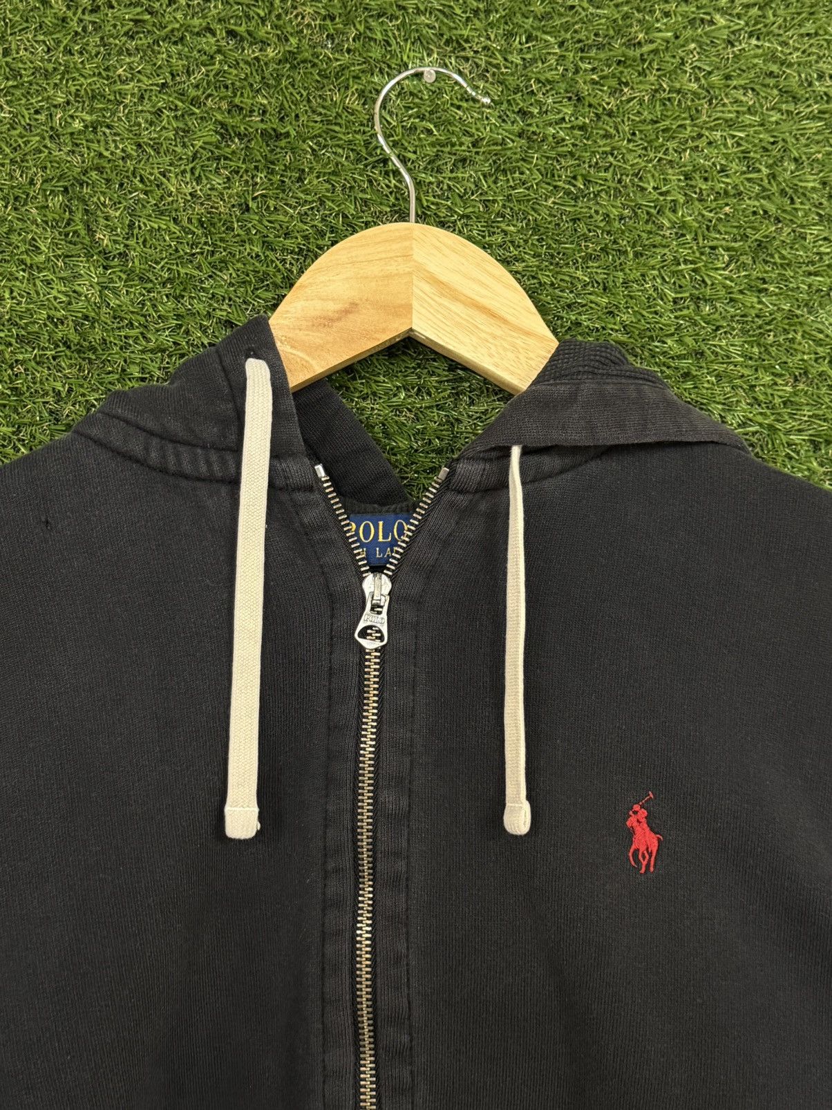 Polo Ralph Lauren Polo Ralph Lauren Waffle Knit Black Red Pony Logo Hoodie Size US M / EU 48-50 / 2 - 3 Thumbnail