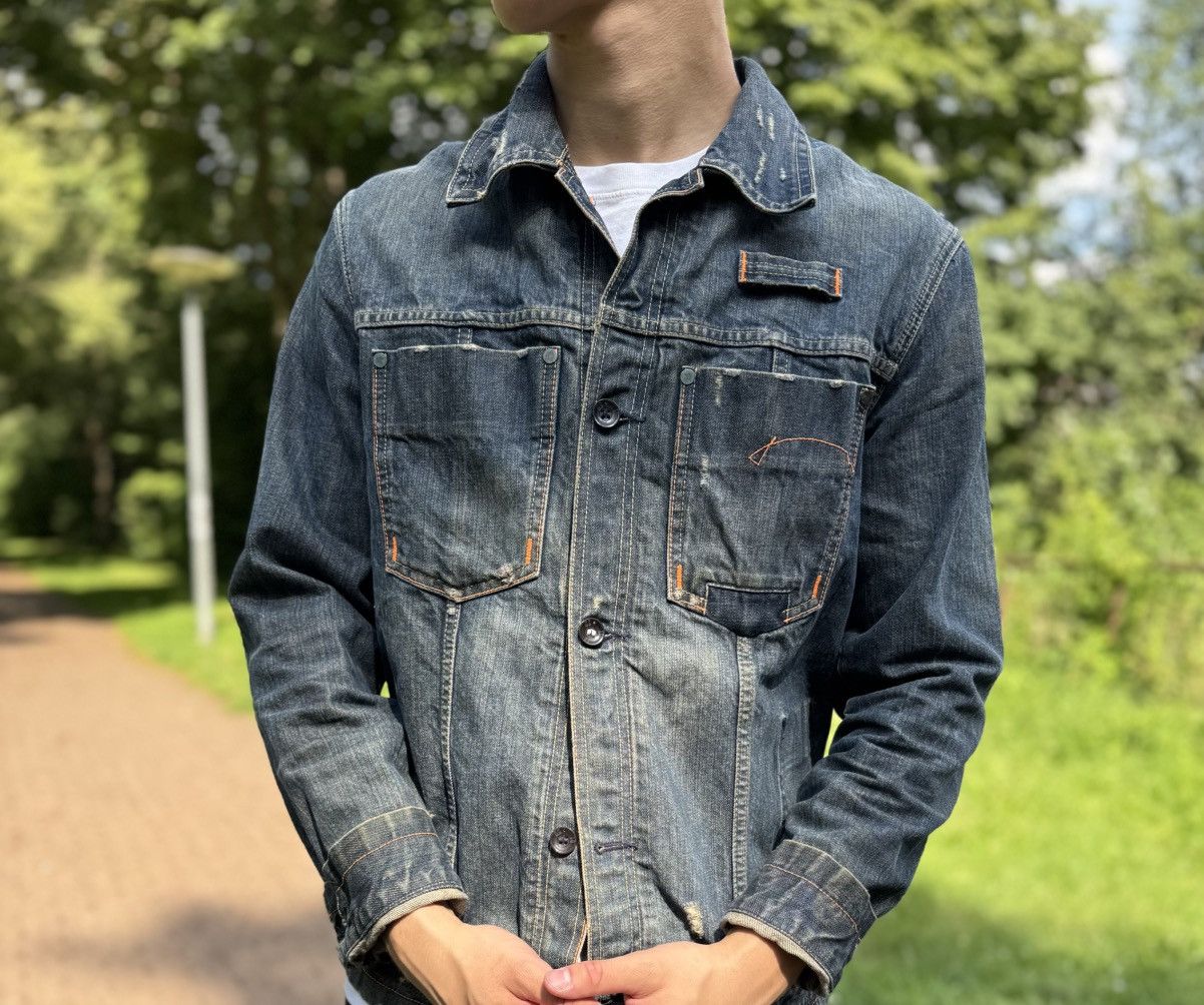 G-Star G-Star Raw Distressed Denim Jacket Vintage Size US L / EU 52-54 / 3 - 2 Thumbnail