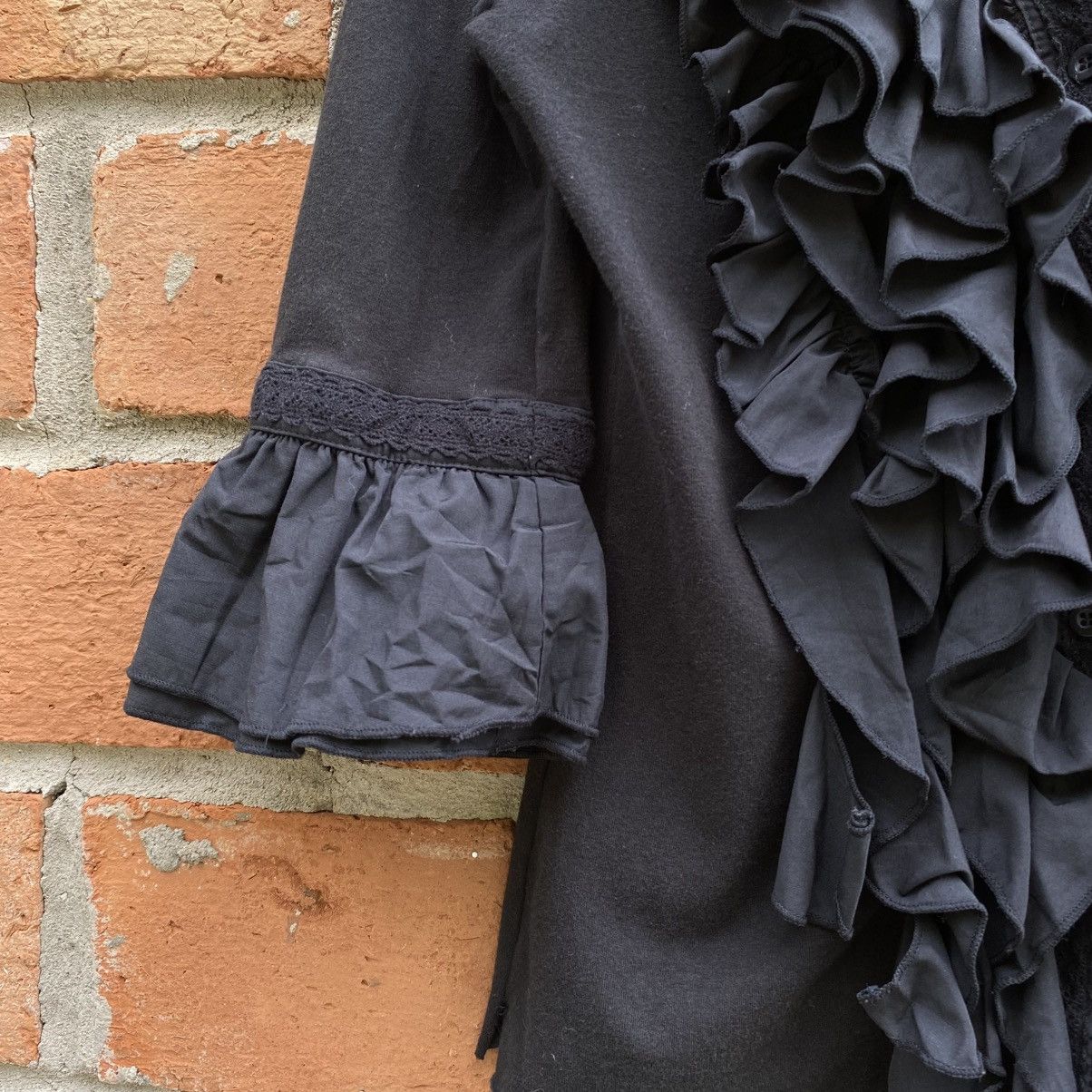 Designer × Japanese Brand Cook jeans Y2K Punk Black Ruffle Fitted Blouse Size M / US 6-8 / IT 42-44 - 12 Thumbnail