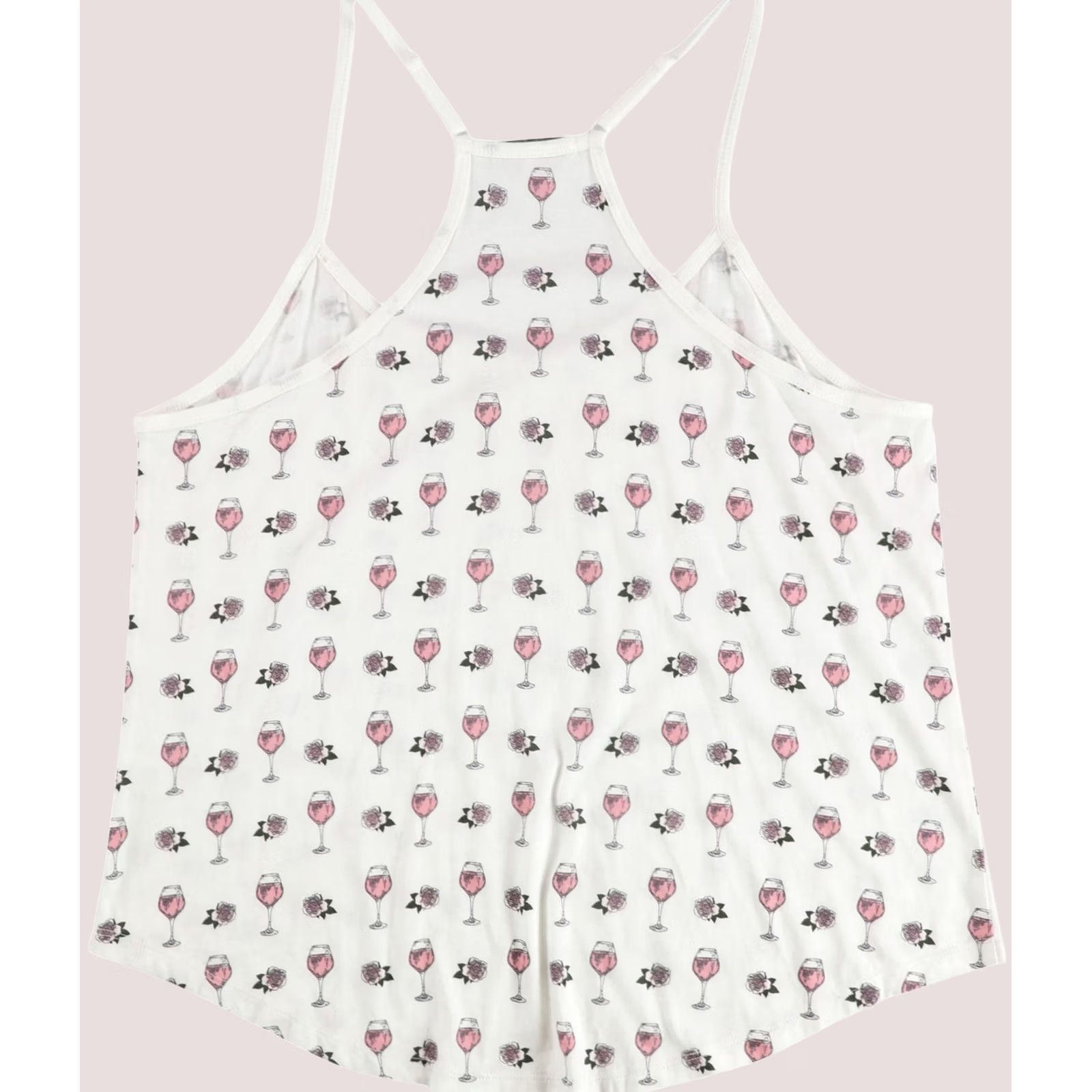 Vintage VINTAGE P.J. Salvage Womens Wine & Roses Pajama Sleep Tank Top, whitepink, M Size M / US 6-8 / IT 42-44 - 1 Thumbnail