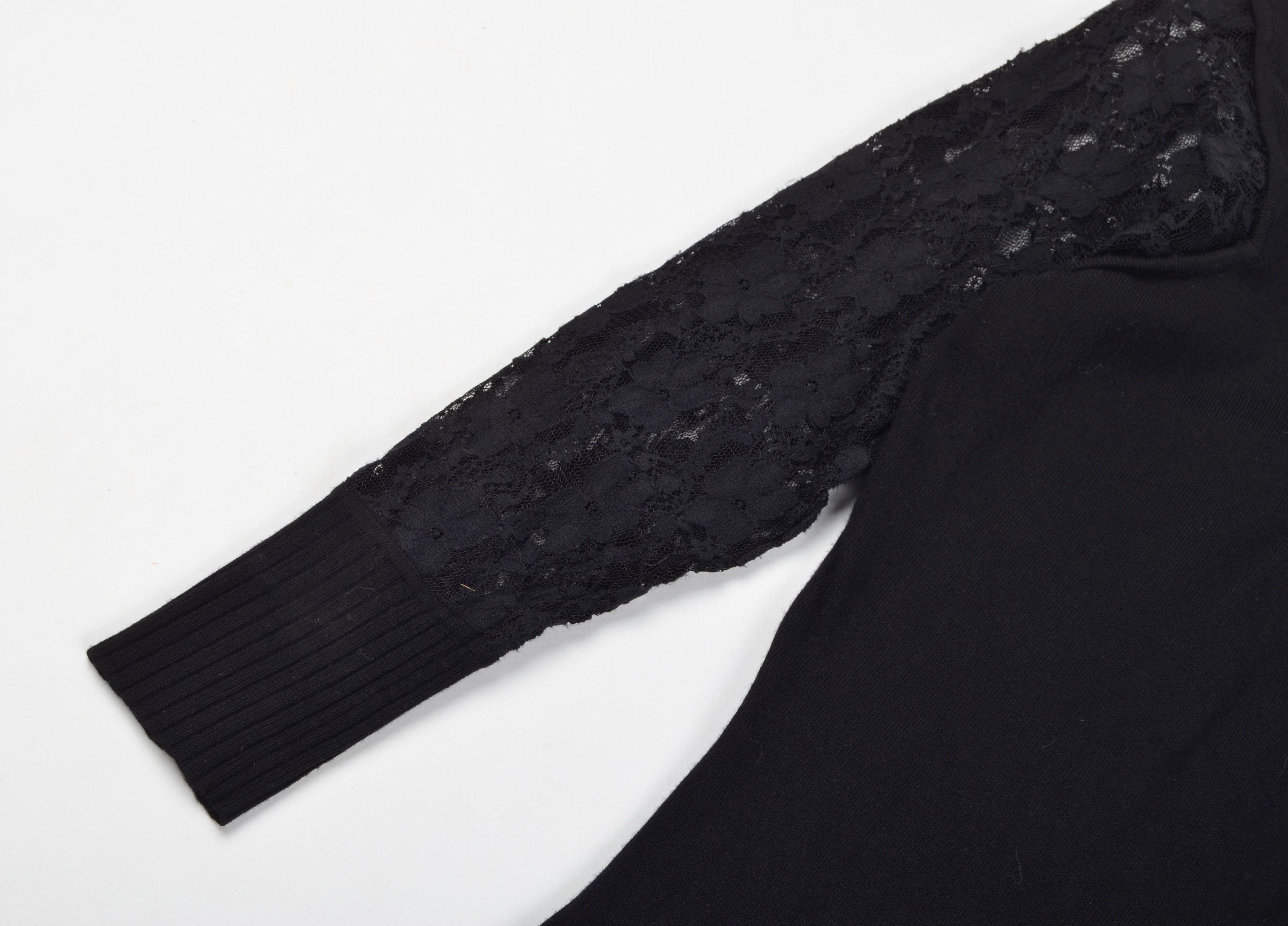 Morgan De Toi Morgan de Toi Y2K Glam Lace Sleeves Mini Black Dress Size XS / US 0-2 / IT 36-38 - 6 Thumbnail