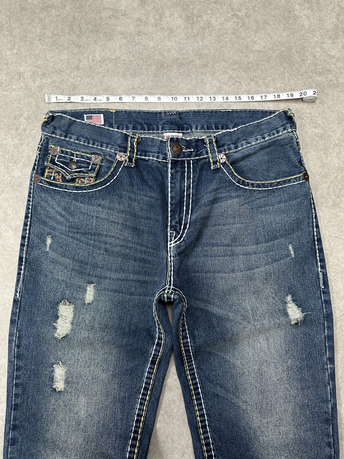 True Religion True Religion Jeans Ricky Super T Faded Denim Big Stitch Y2K Size US 38 / EU 54 - 9 Thumbnail