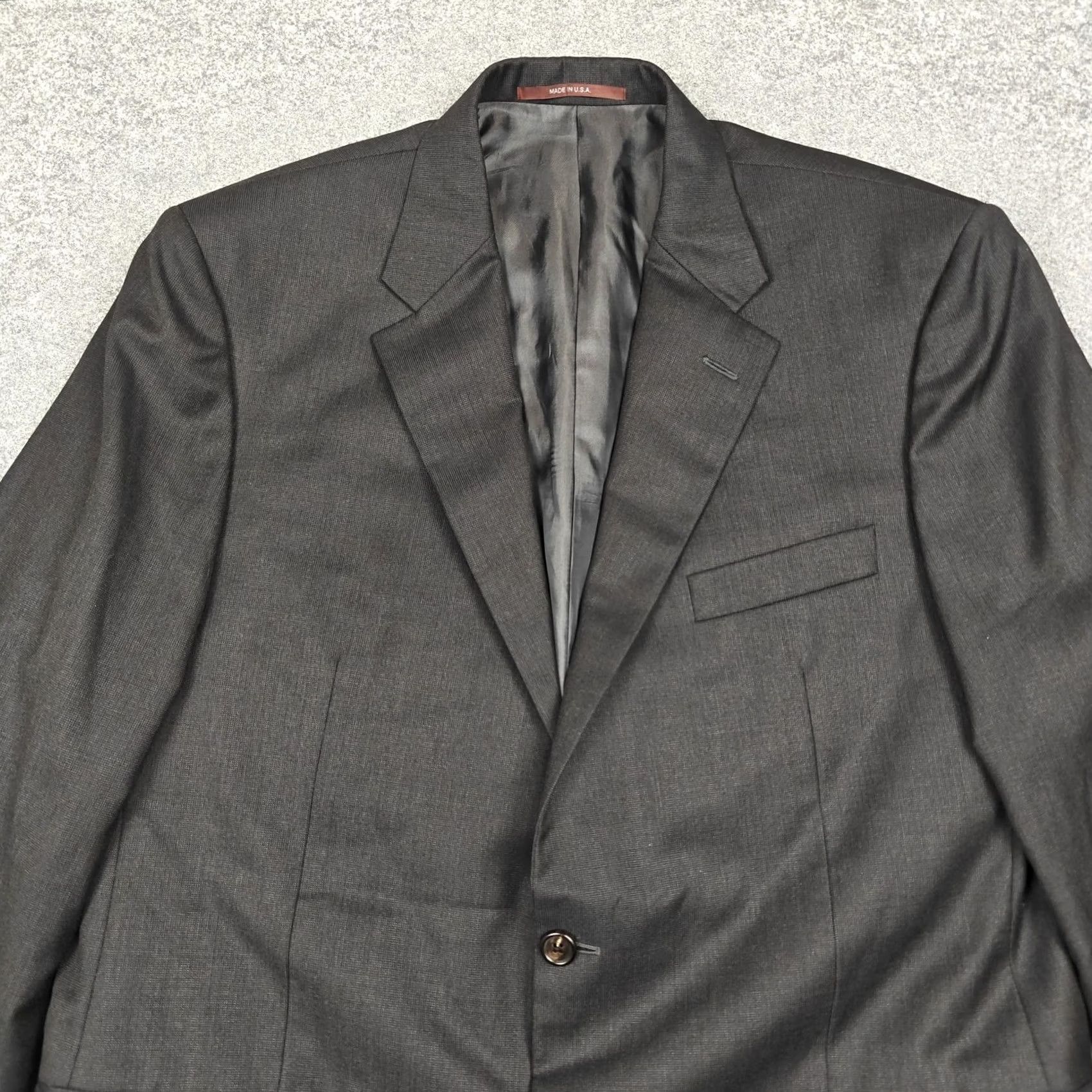 Nordstrom Hickey Freeman Blazer Mens 44 Gray Wool Suit Jacket USA Size 44R - 2 Thumbnail