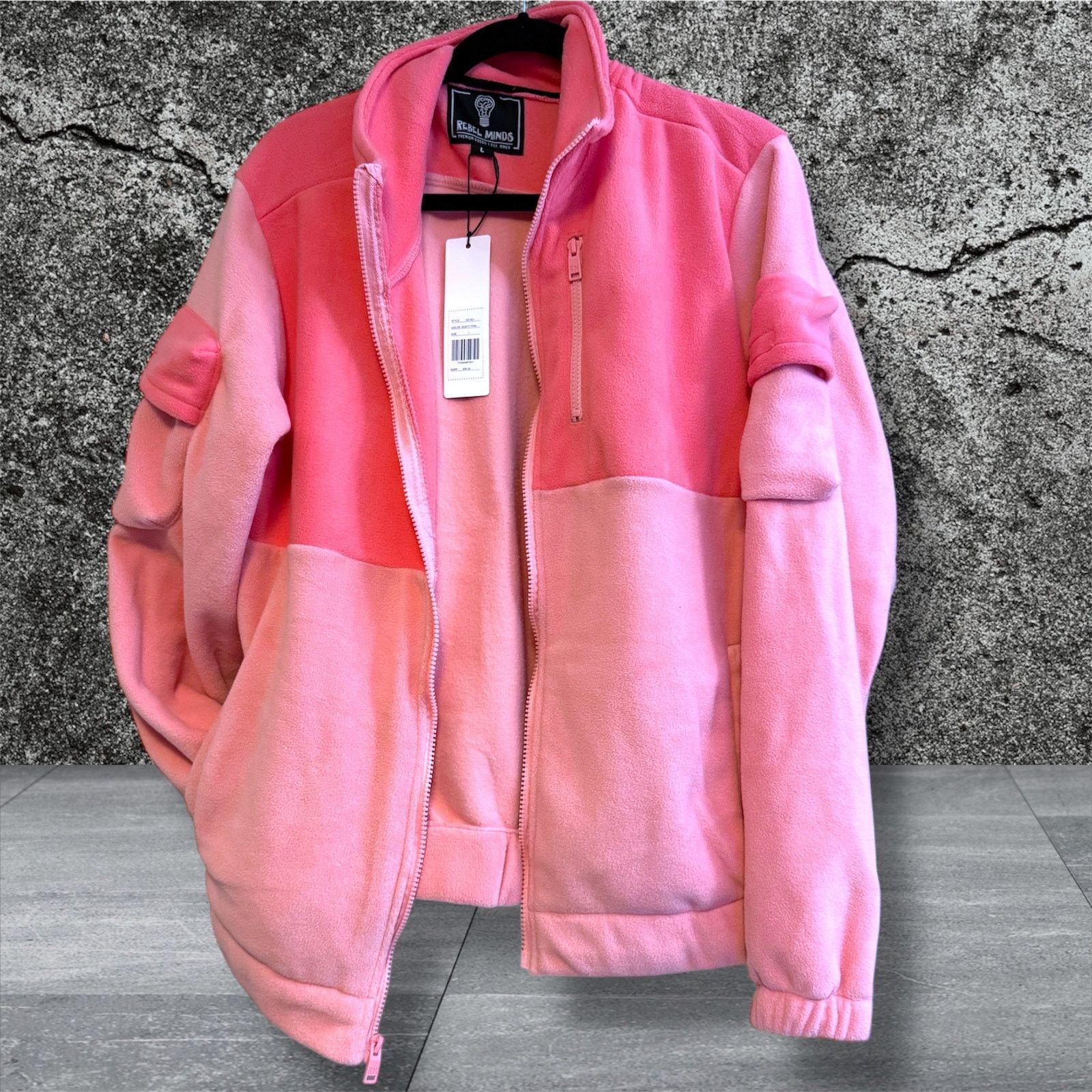 Other •NWT• REBEL MINDS Premium Goods Zip-up Pink Jacket • LG Size L / US 10 / IT 46 - 2 Thumbnail