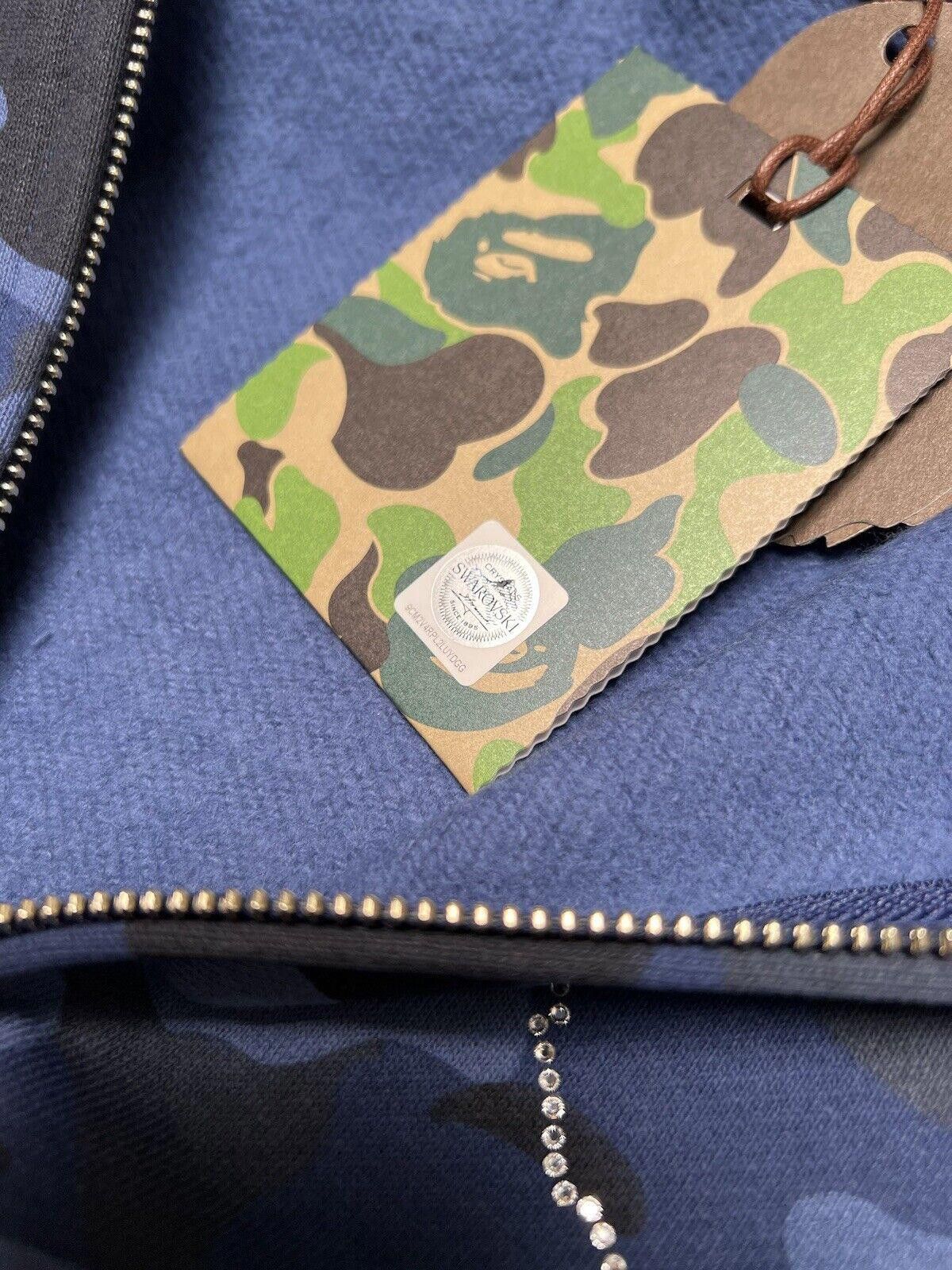 Bape BAPE A Bathing Ape Head Hoodie Blue Navy Camo Swarovski L Size US 34 / EU 50 - 5 Thumbnail