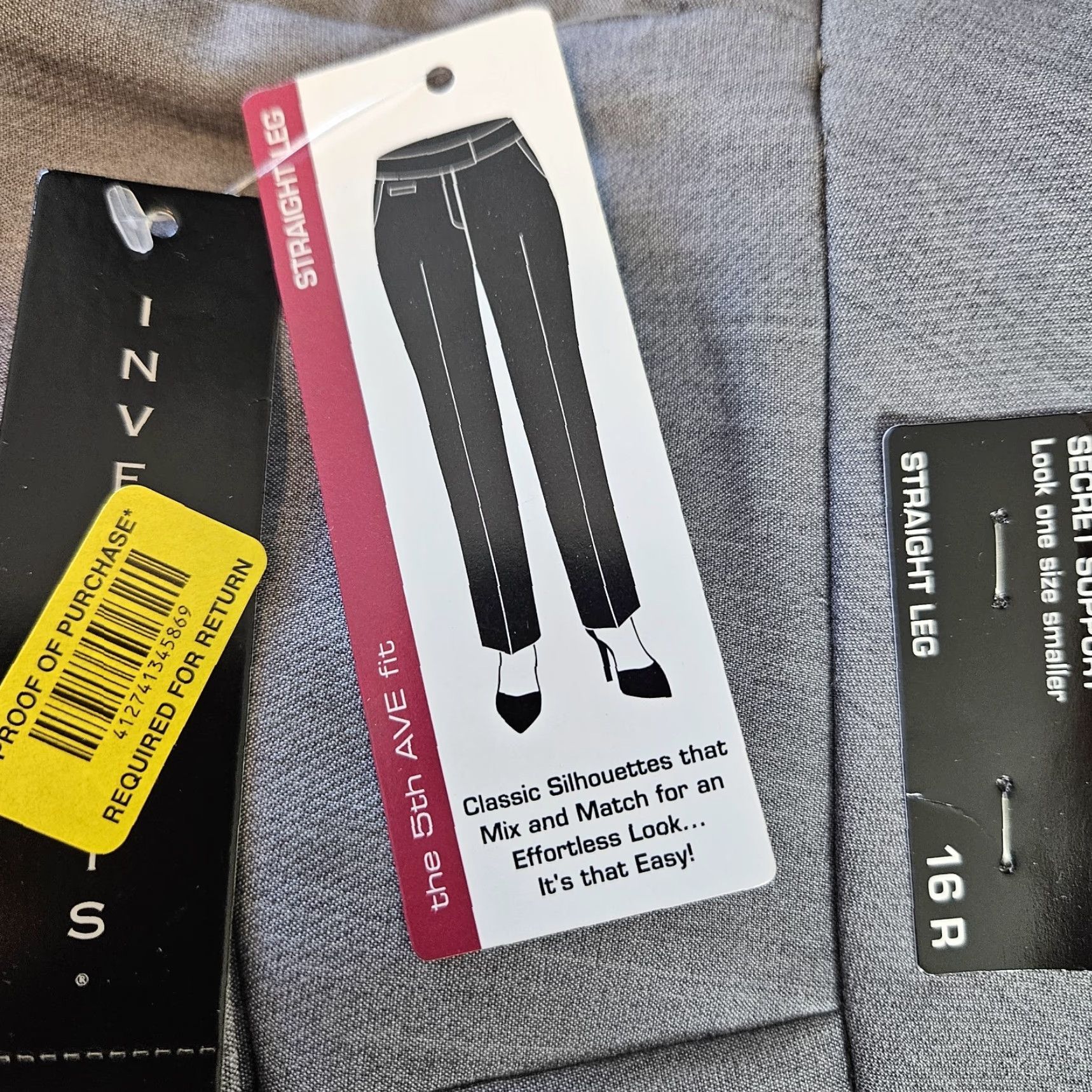 Vintage Investments Womens Pants 16 Gray Straight Leg High Rise 31 Inseam Dress Pants Vintage No N/A Size 38" / US 16 / IT 52 - 6 Thumbnail