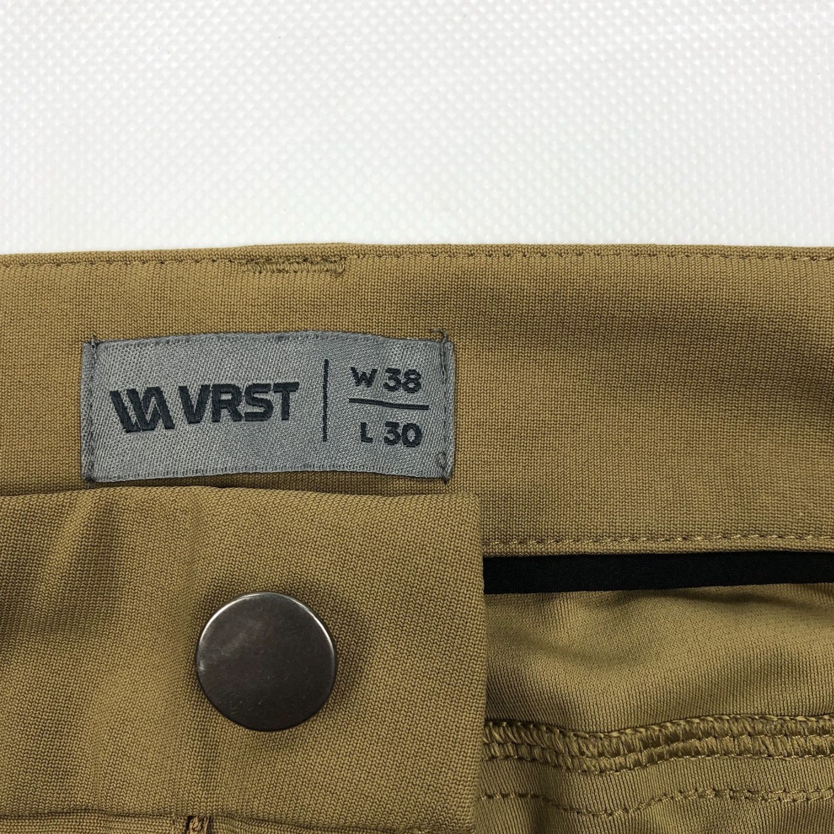 Vintage VRST Mens Pants W38 L30 Athletic Chino Tech Fabric Khaki Brown Stretch Breathable Pockets Size US 38 / EU 54 - 6 Thumbnail