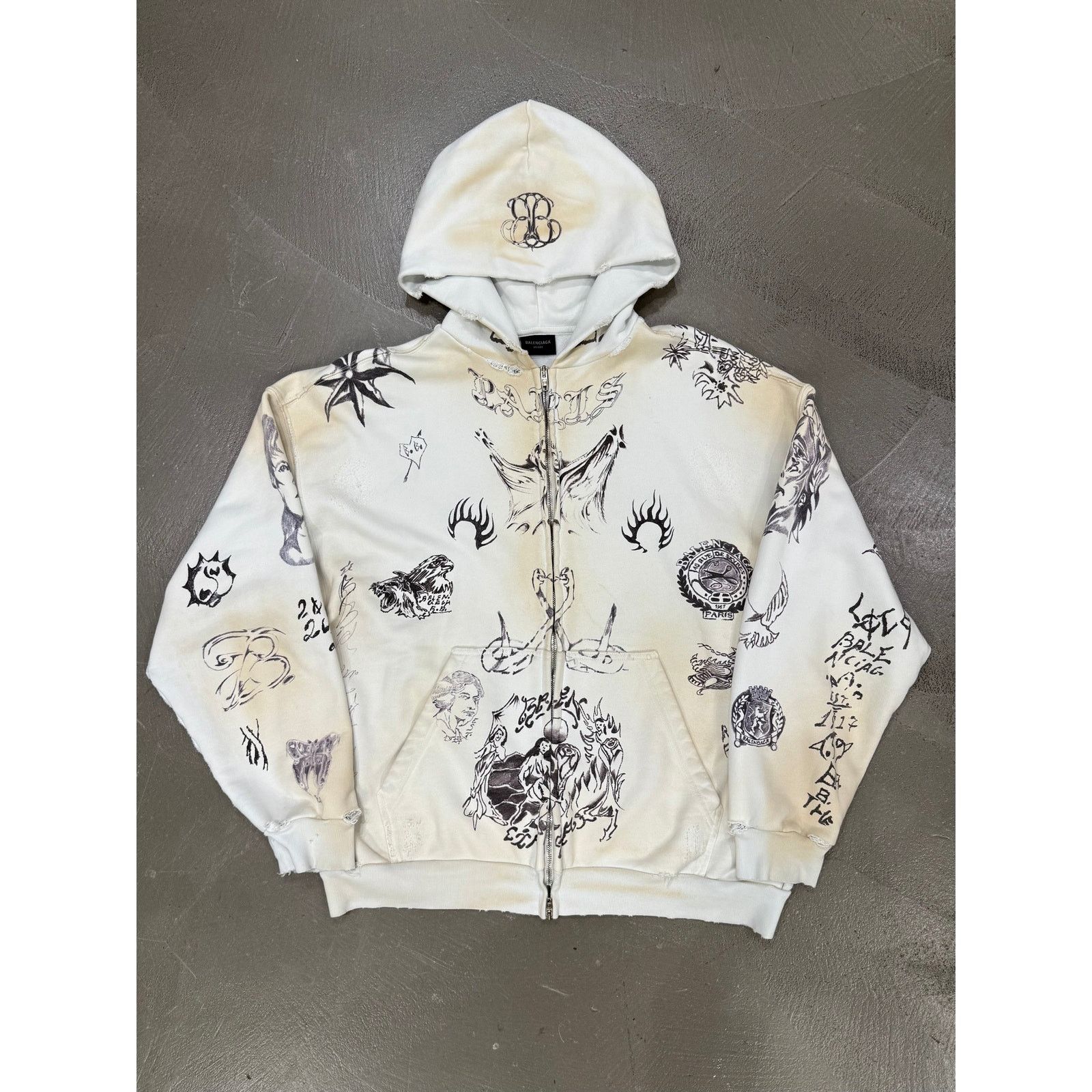 Balenciaga S/S2024 Balenciaga tattoo hoodie Size US M / EU 48-50 / 2 - 2 Thumbnail