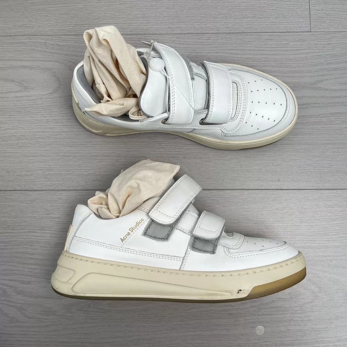 Acne Studios ACNE White Leather Sneakers 37 260312WQQ3H03 Size US 6.5 / IT 36.5 - 3 Thumbnail
