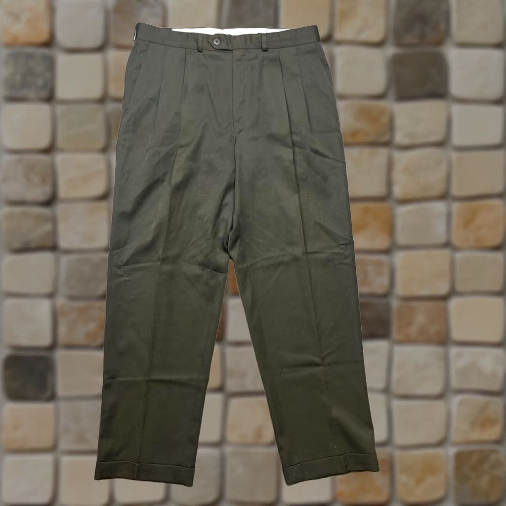 Ralph Lauren Ralph Lauren Wool Pleated Trousers green 34x30 Dress Pants Men Reg Size 34 Inseam 30 Green Wool Men Size US 34 / EU 50 - 1 Thumbnail