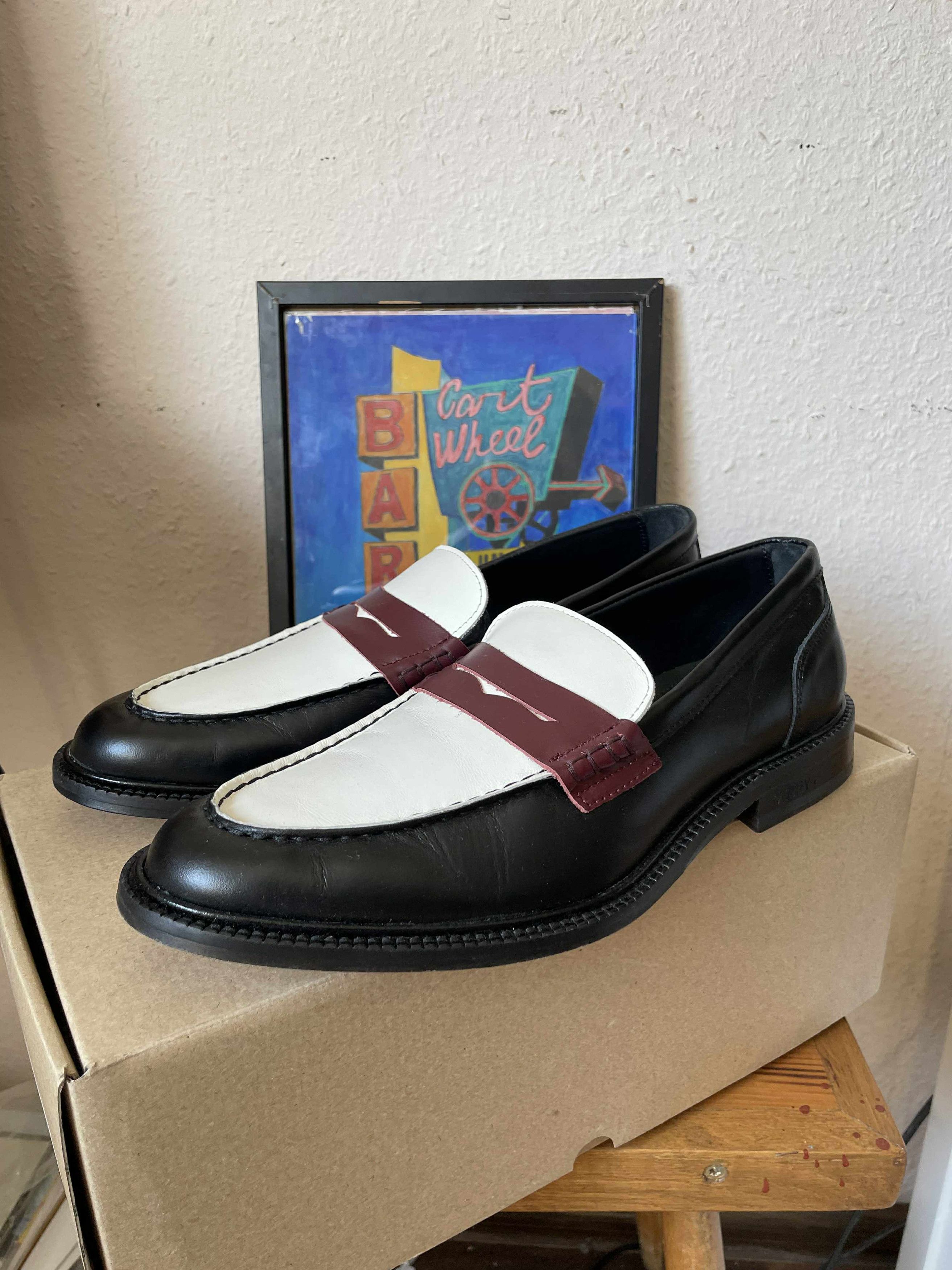 VINNY's Vinnys Loafers Luxe Black Mens Shoes Leather Size EU 42 US9 Size US 9 / EU 42 - 4 Thumbnail