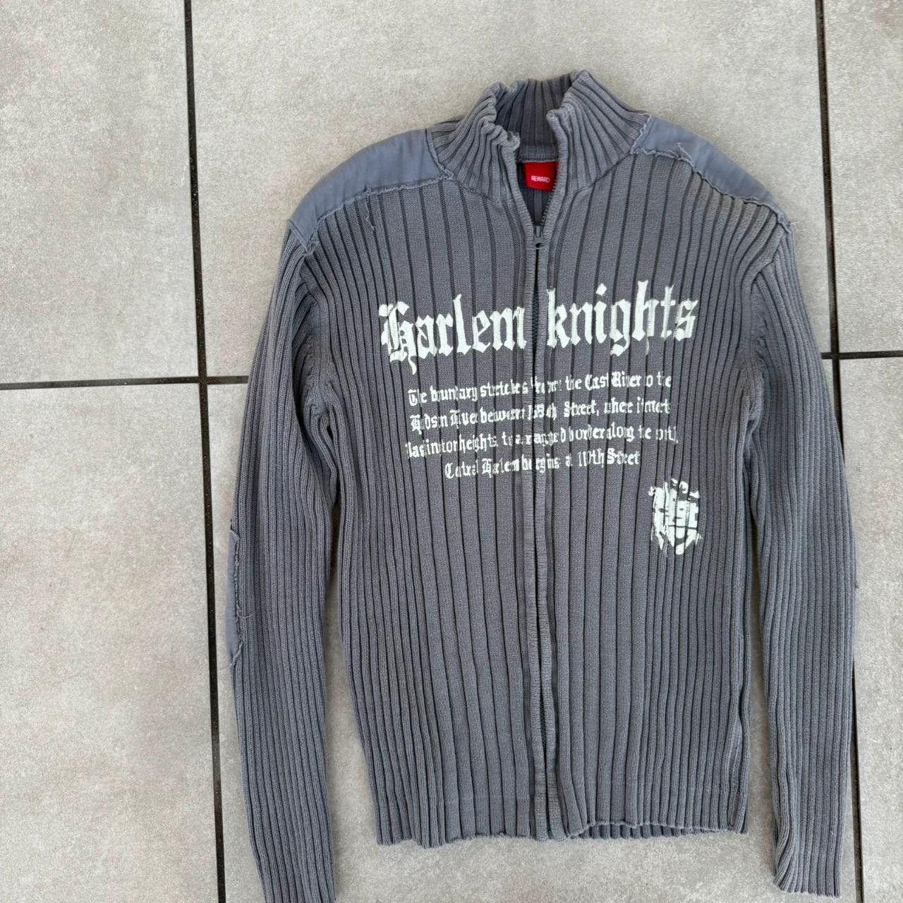 Vintage 90s Opium Zip Up Jumper Grey Printed