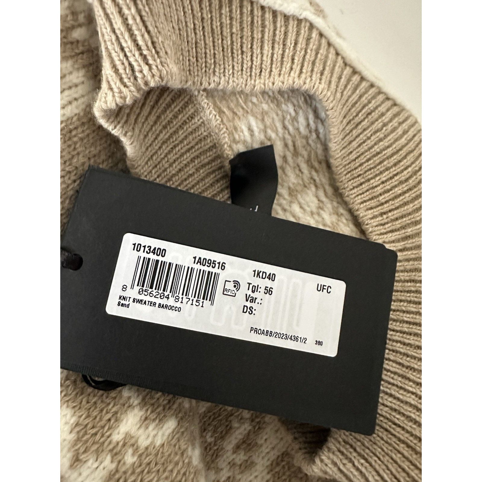 Versace Versace Barocco Wool Knit Sweater Beige 46 US 1013400 Size US XL / EU 56 / 4 - 16 Thumbnail