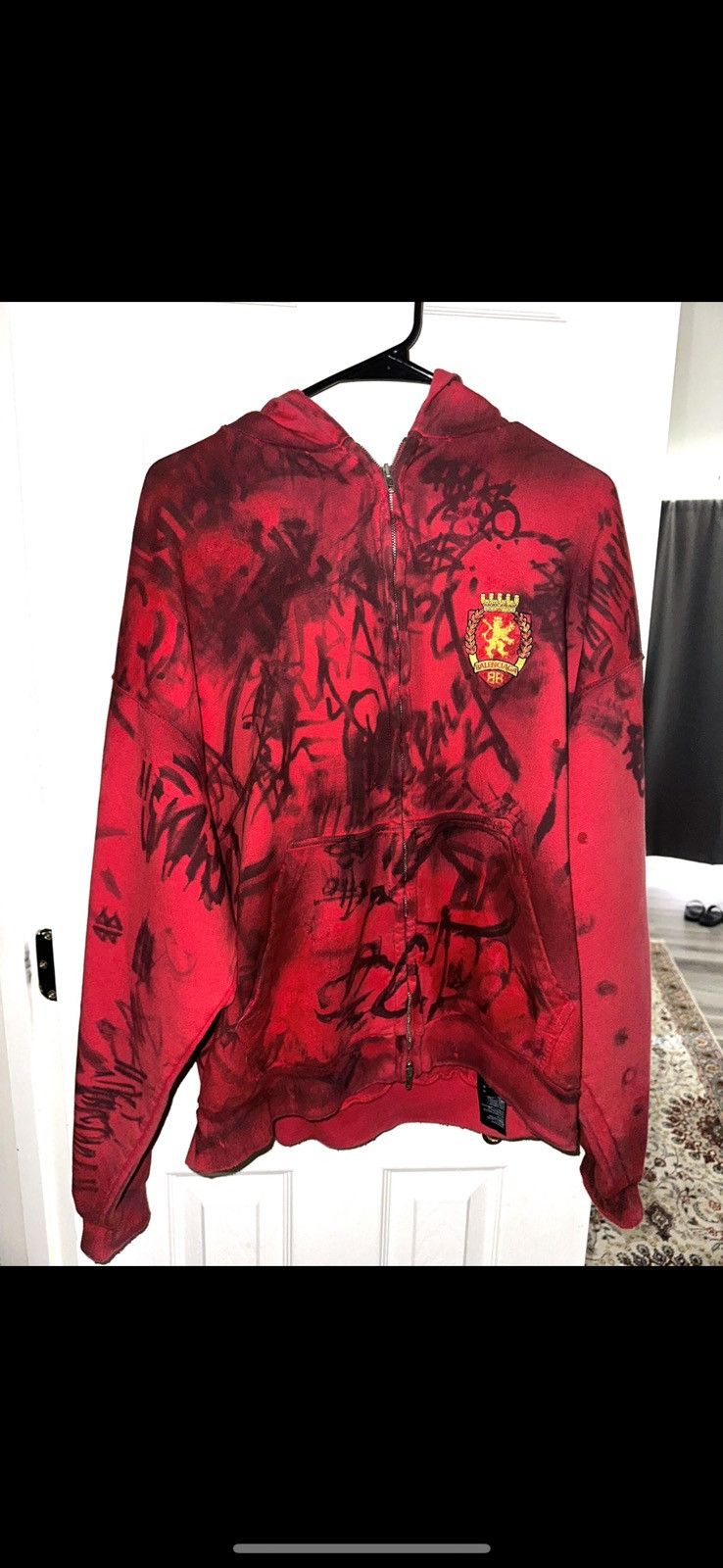 Balenciaga Balenciaga Skater Graffiti hoodie sweatshirt red bnwt 