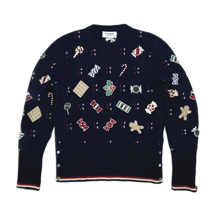 Thom Browne Thom Browne Colorful Knitted Sweater with Holiday Motifs Size US S / EU 44-46 / 1 - 1 Thumbnail