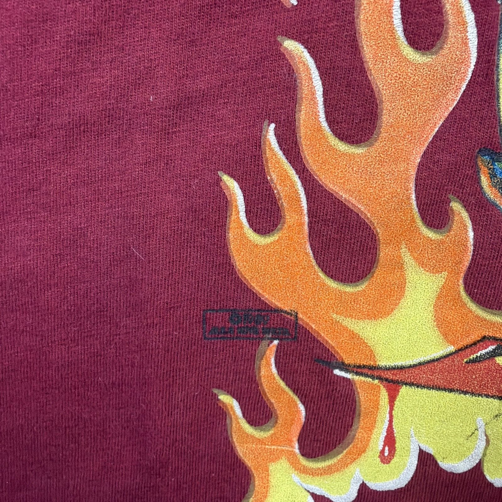 Flip Skateboards Vintage Skate Shirt Mens 2XL Red 90s Flames Skulls Death Size US XXL / EU 58 / 5 - 7 Thumbnail