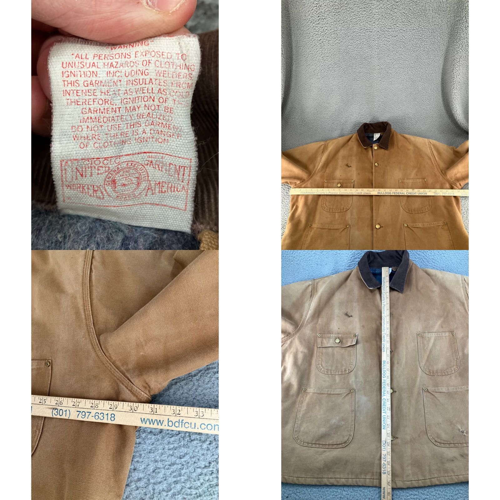 Carhartt VINTAGE Carhartt Jacket Mens 52 Brown Canvas Chore Blanket Lined Deadstock 6BLC Size US L / EU 52-54 / 3 - 8 Thumbnail