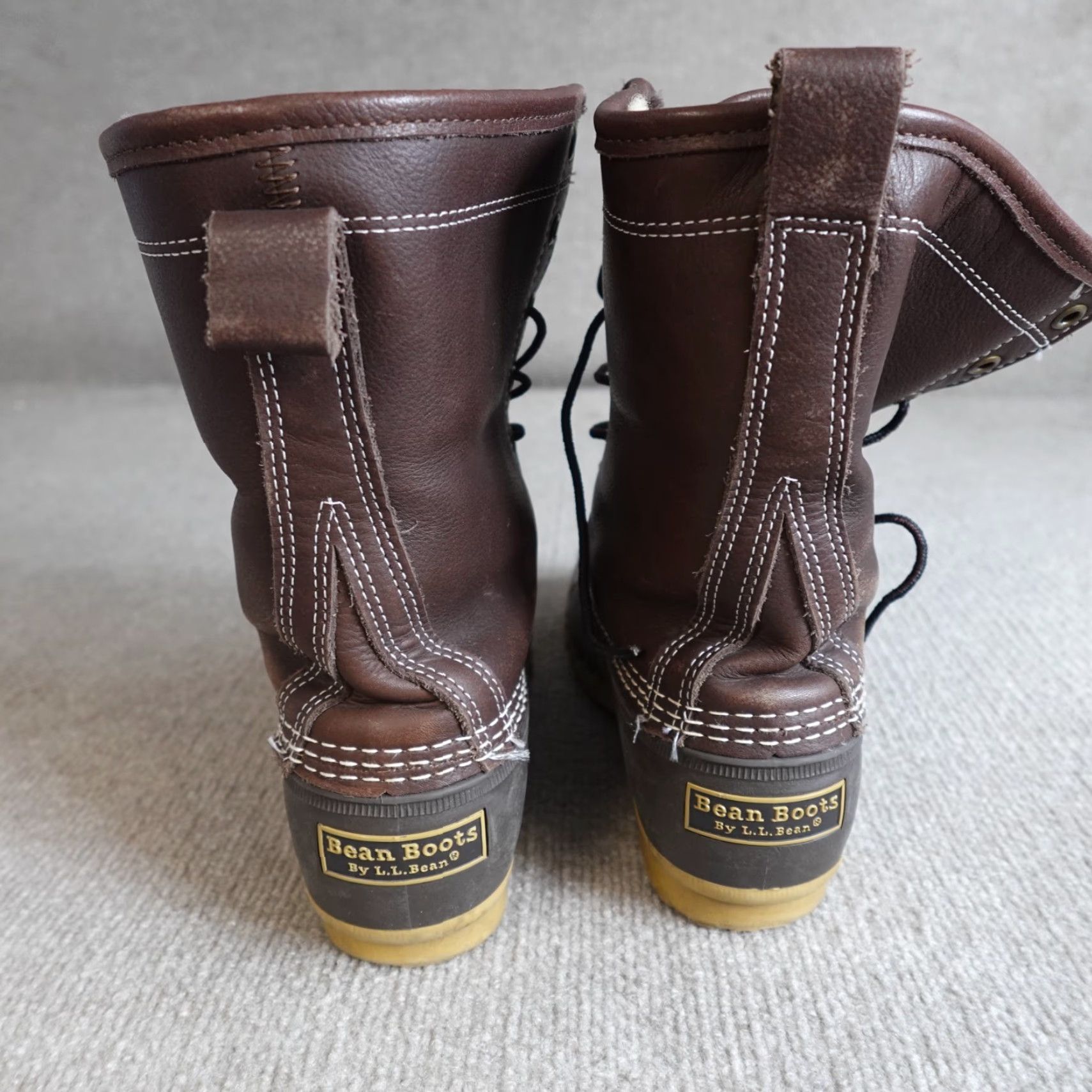 Vintage LL Bean Boots Womens 8 Brown Duck Shearling Lined 8 Eye Boots Mens Women tailored?? Size US 8 / IT 38 - 4 Thumbnail