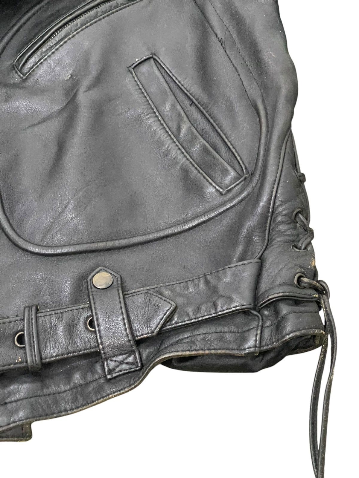 Kadoya Vtg Kadoya Akira Leather Jacket Cowhide Double Collar 2🟦 Size US L / EU 52-54 / 3 - 5 Thumbnail