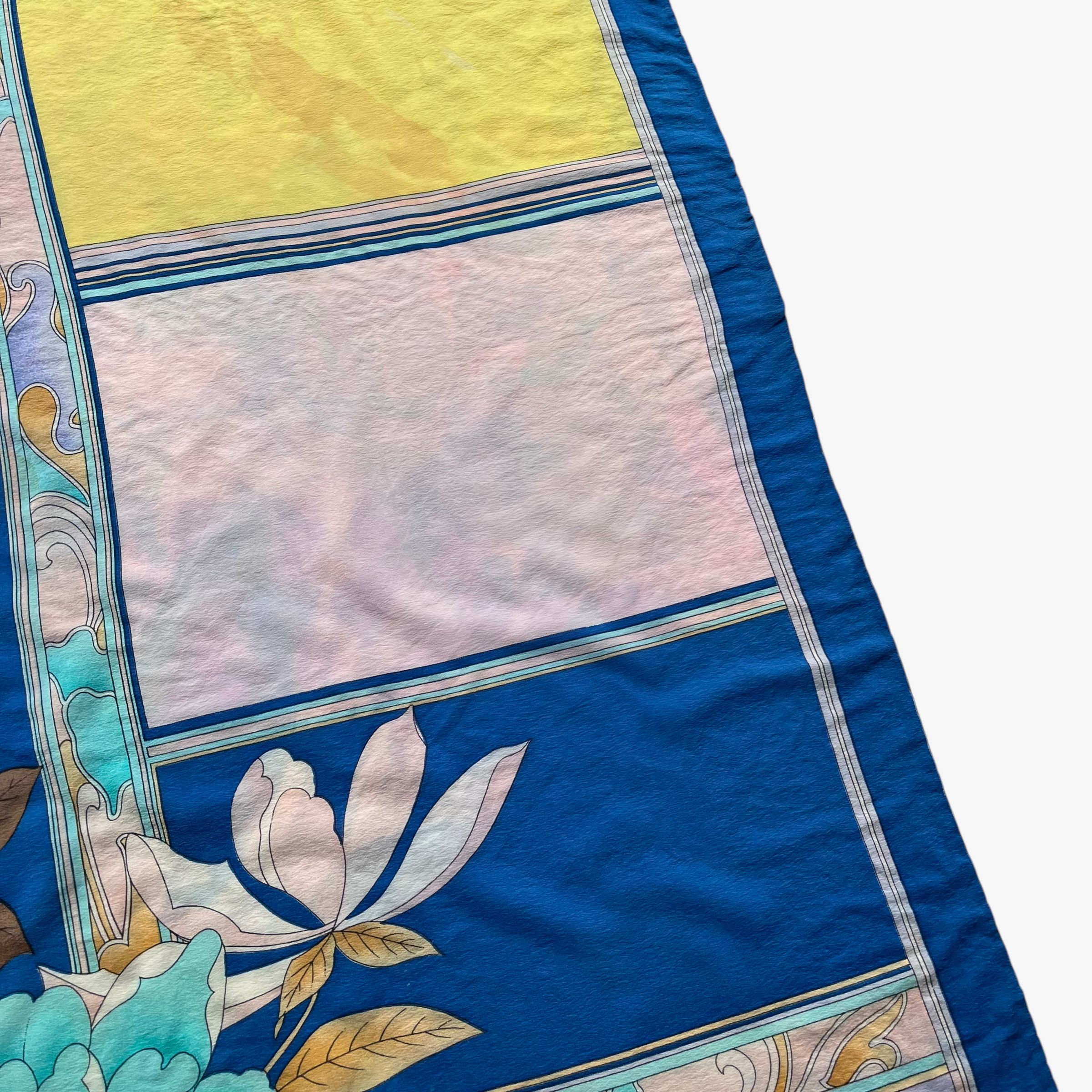 Leonard Paris Vintage 80s Leonard Abstract Floral Print Blue Silk Scarf Size ONE SIZE - 6 Thumbnail