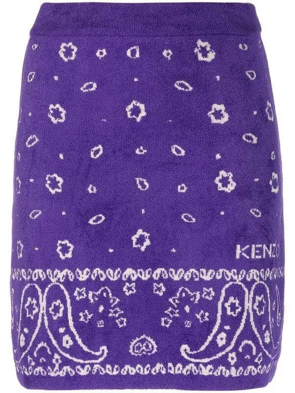 Kenzo o1y1025 Mini Skirt in Mauve/White Size 28" / US 6 / IT 42 - 1 Thumbnail