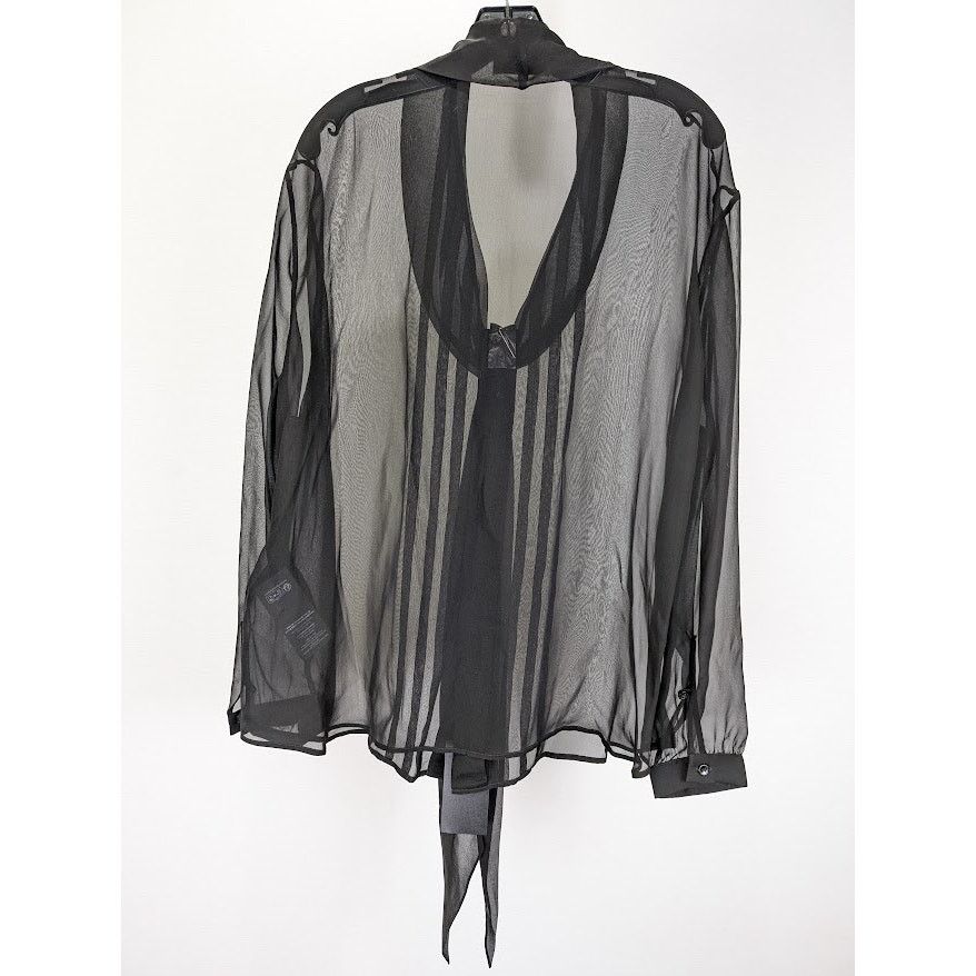 Saint Laurent Paris o1rshd1 Lavallière silk crêpe de chine shirt in Black Size US M / EU 48-50 / 2 - 9 Thumbnail