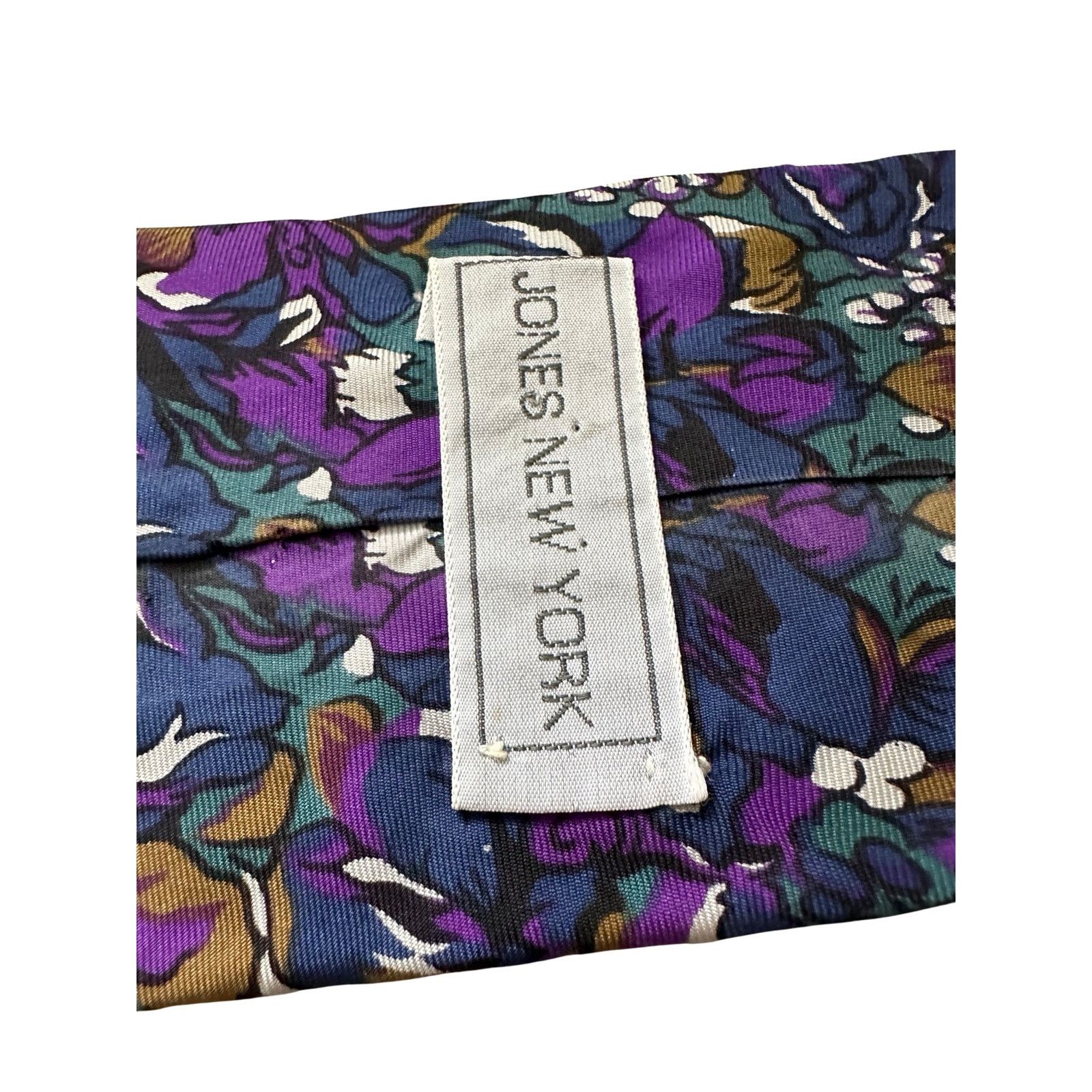 Vintage Vintage Jones New York Purple Floral Silk Necktie Size ONE SIZE - 4 Thumbnail