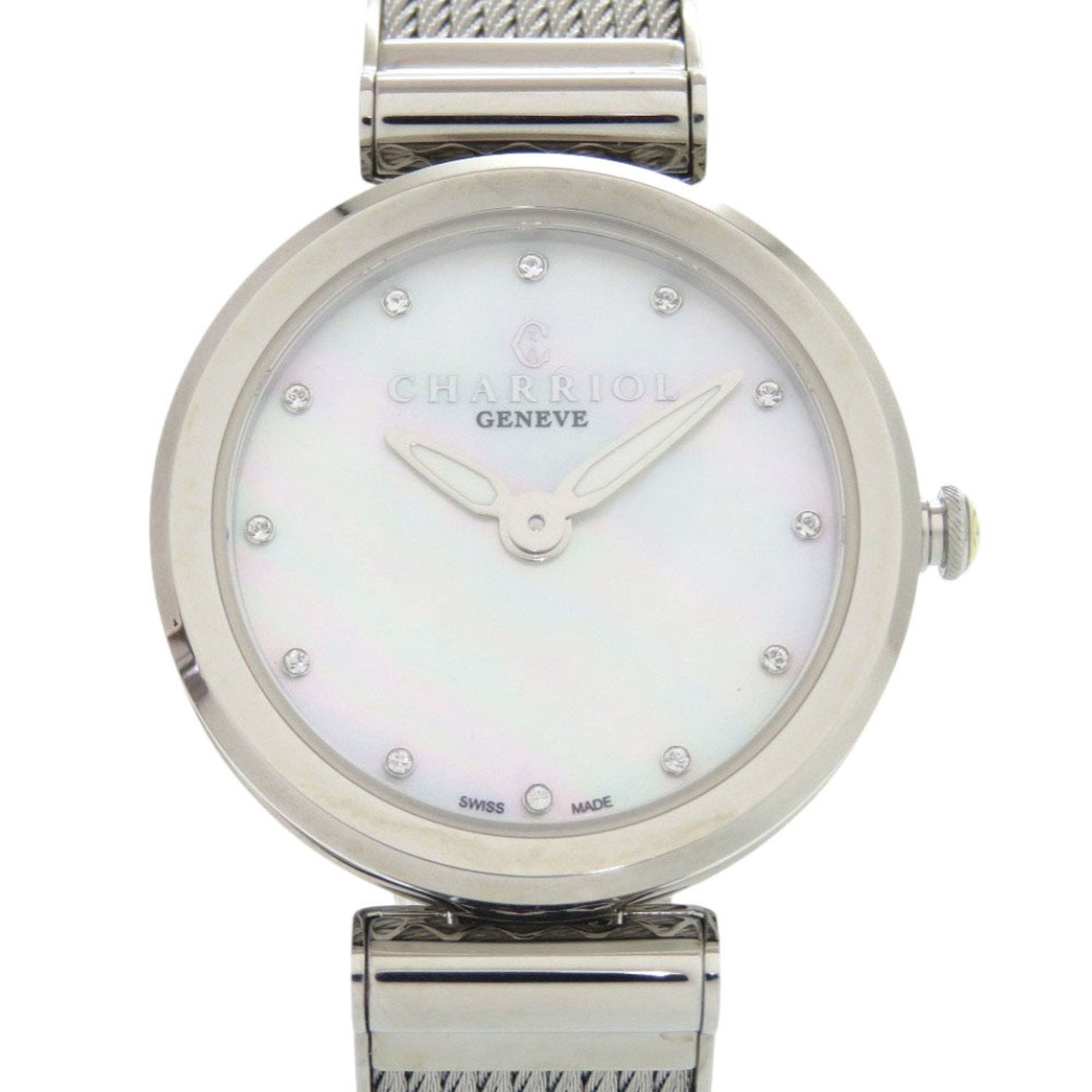 Other Unused Charriol FOREVER WATCH FE32.101.000 Stainless Steel White Shell Dial Quartz Wristwatch 1439 CHARRIOL Size ONE SIZE - 1 Thumbnail