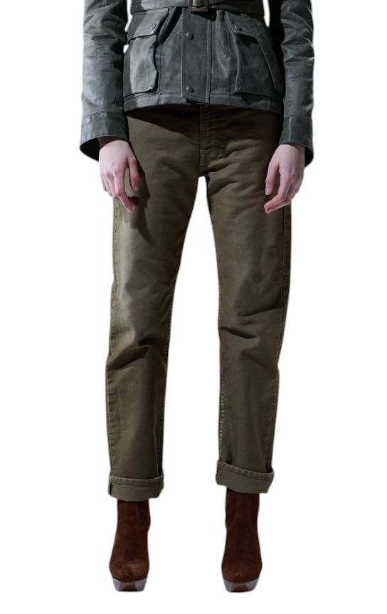 R13 BOYFRIEND 28 Olive Moleskin Zip Fly FW25 Jeans 87211 Size 28" / US 6 / IT 42 - 1 Thumbnail