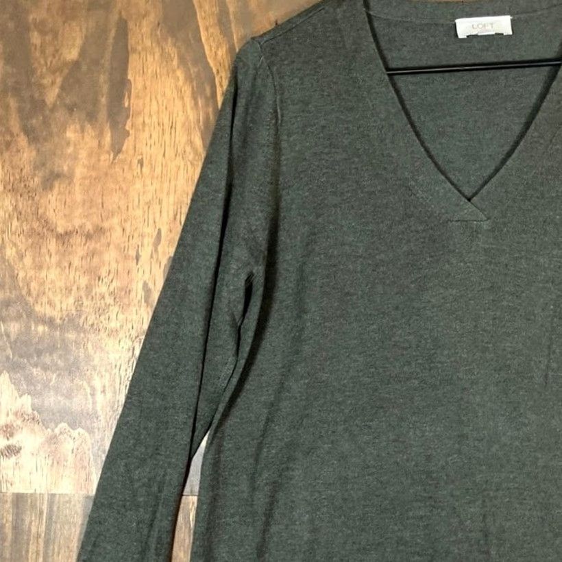 Loft LOFT Outlet Womens Sweater Green V Neck Long Sleeve Pullover Casual Large Size L / US 10 / IT 46 - 4 Thumbnail