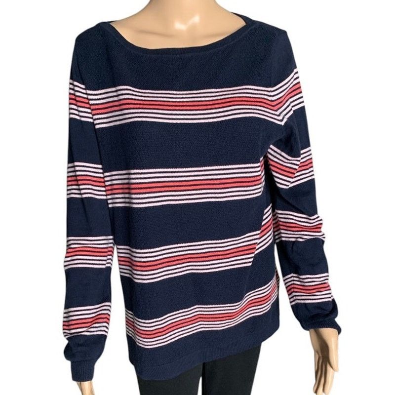 Tommy Hilfiger Tommy Hilfiger Men's Large Pullover Sweater Stripped Blue Size US L / EU 52-54 / 3 - 6 Thumbnail