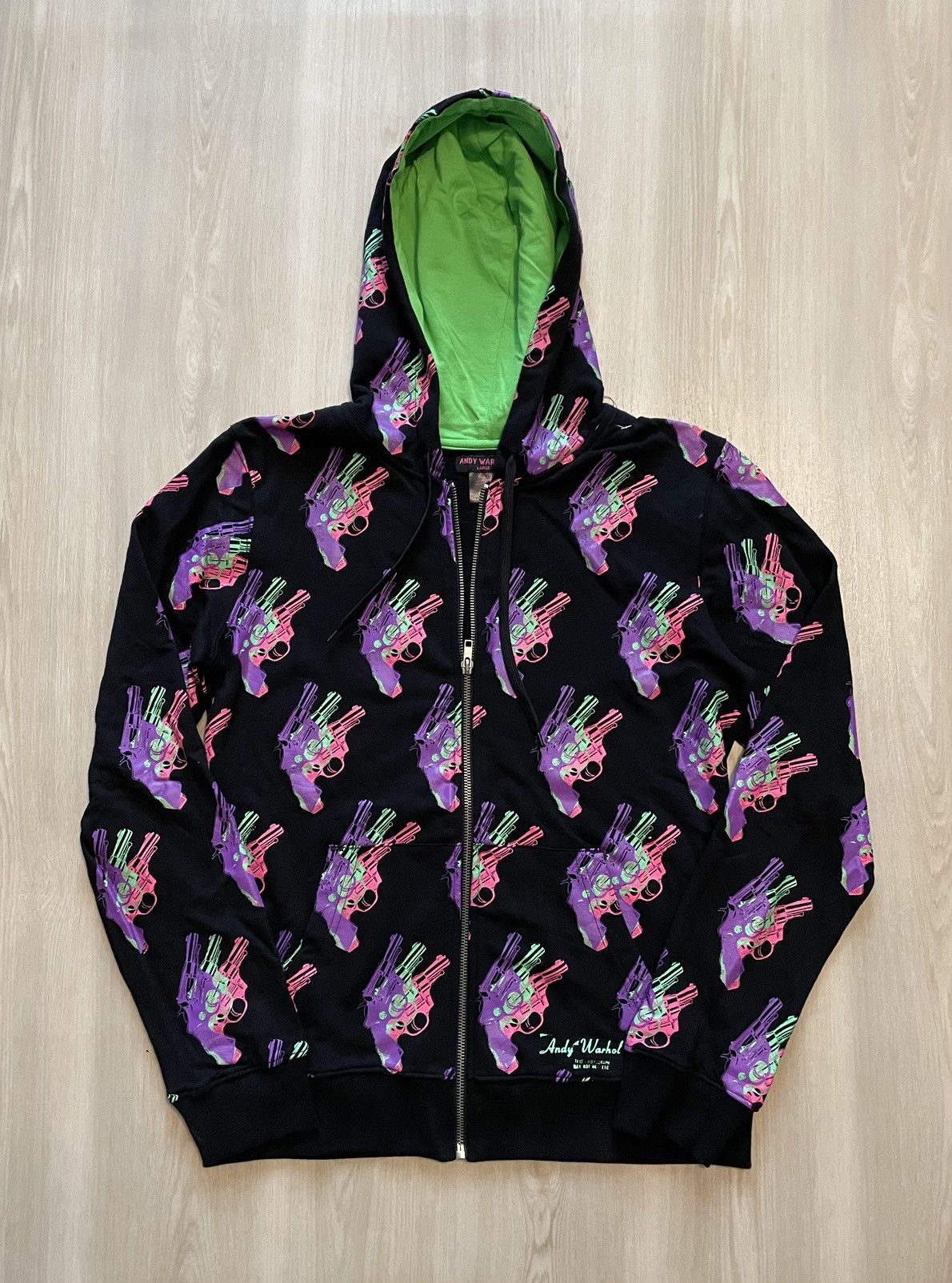 Andy Warhol × Vintage Andy Warhol Guns Pop Art Y2k Emo Zip
