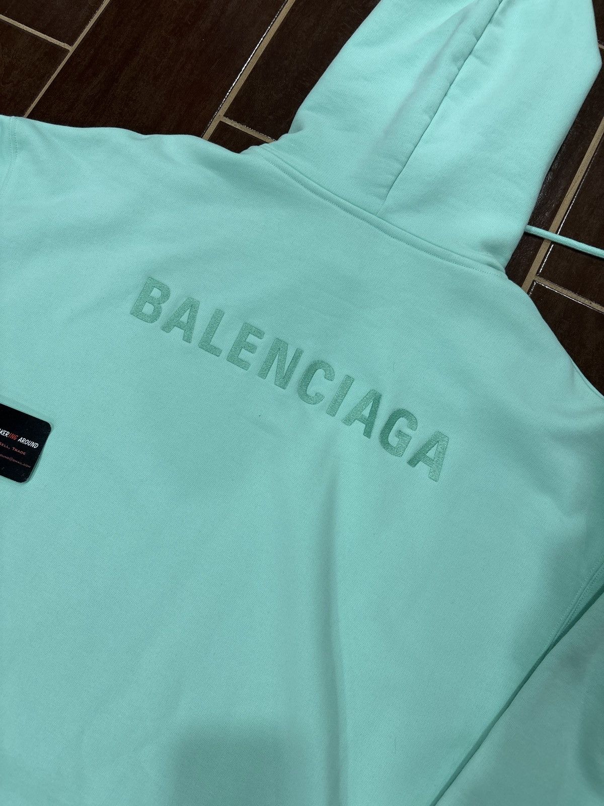 Balenciaga NEW Balenciaga Logo Hoodie Turquesa Turquoise SZ M/Fits XL Size US XL / EU 56 / 4 - 2 Thumbnail